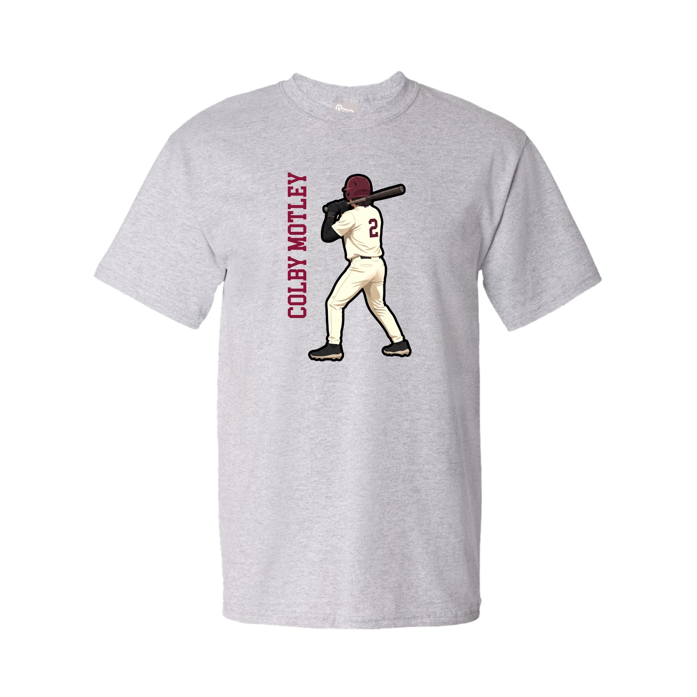 Youth Tee — Name Vertical in Grey