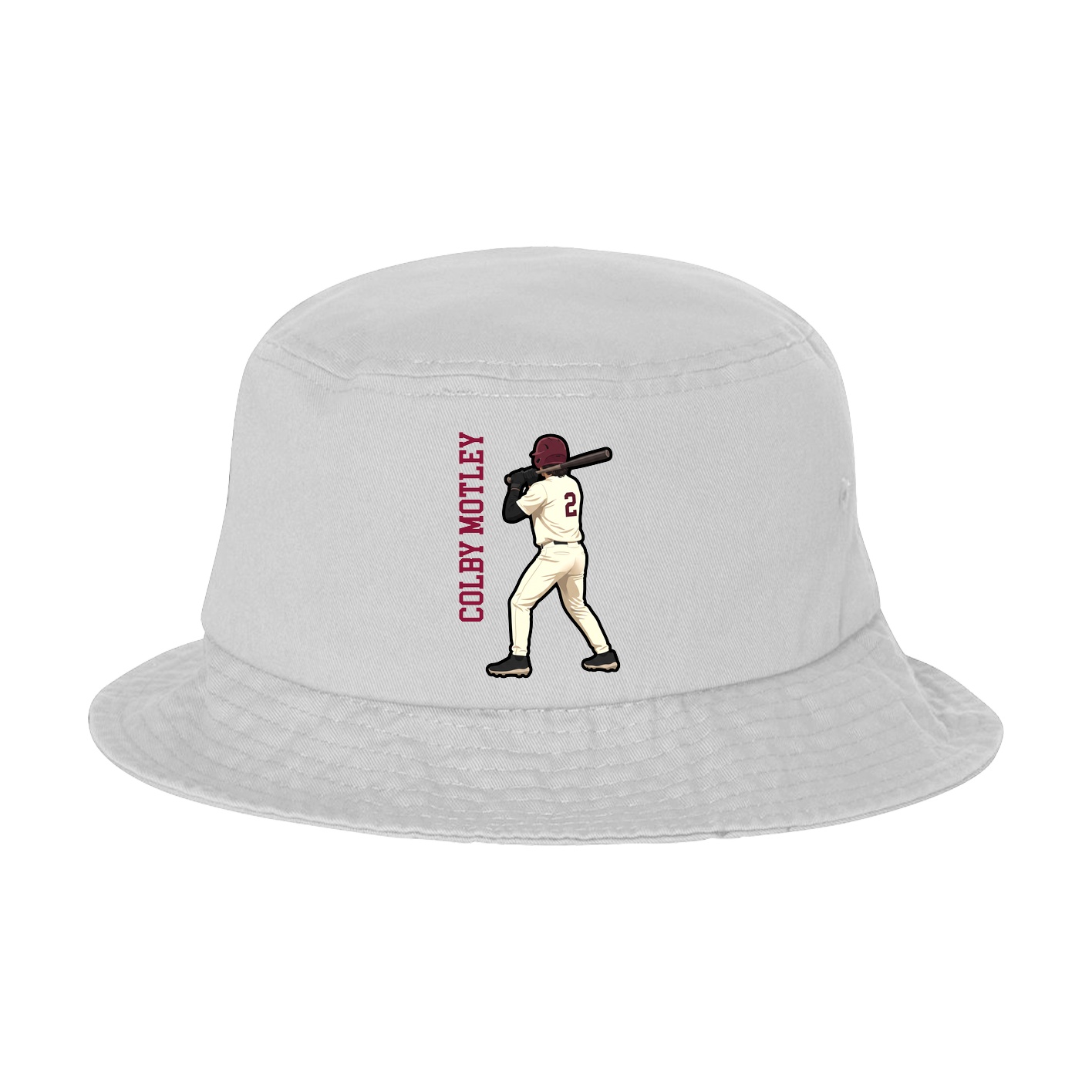 Bucket Cap — Name Vertical in White