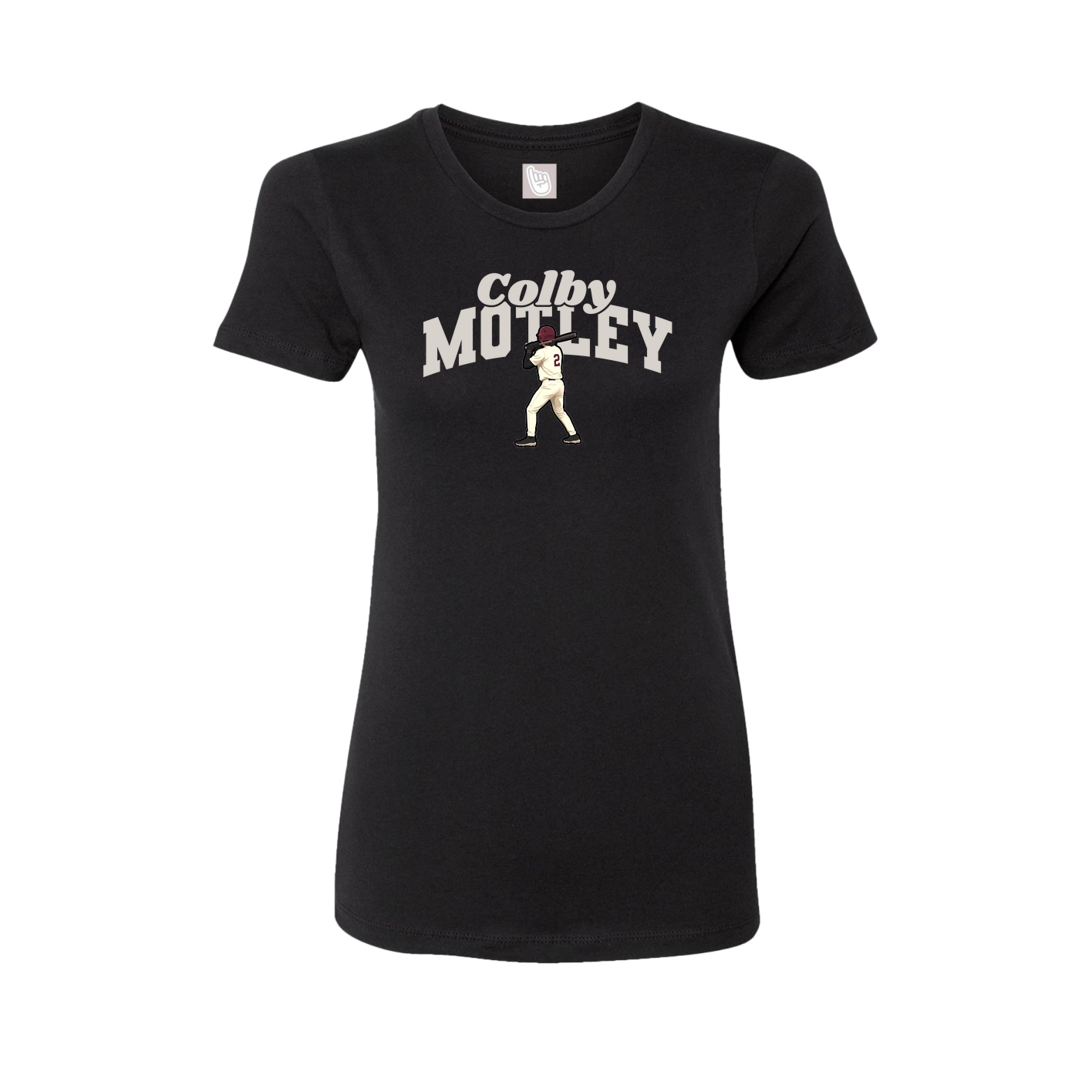 Fitted Women's Tee — Signature Arch in Black