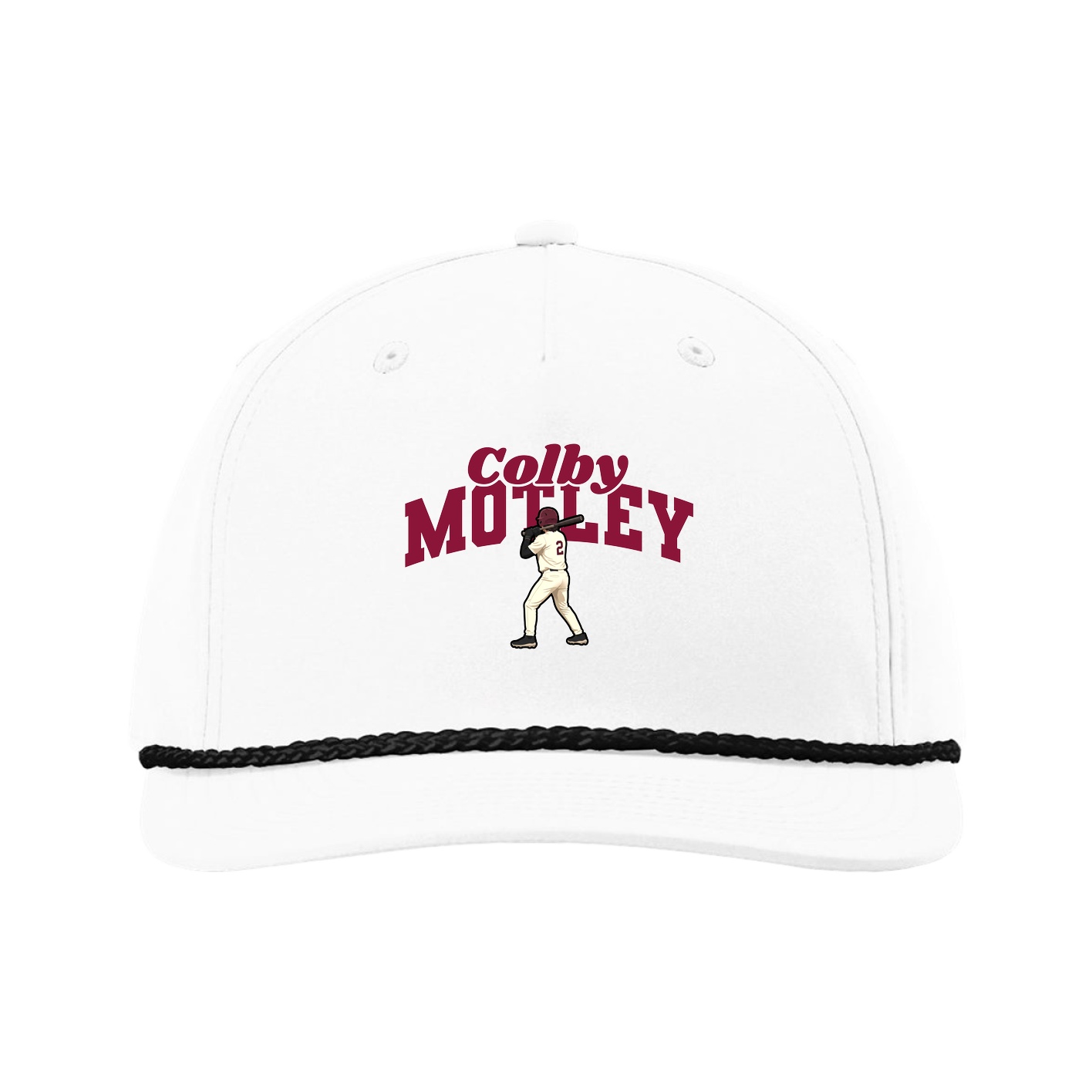 Five-Panel Classic Rope Cap — Signature Arch in White