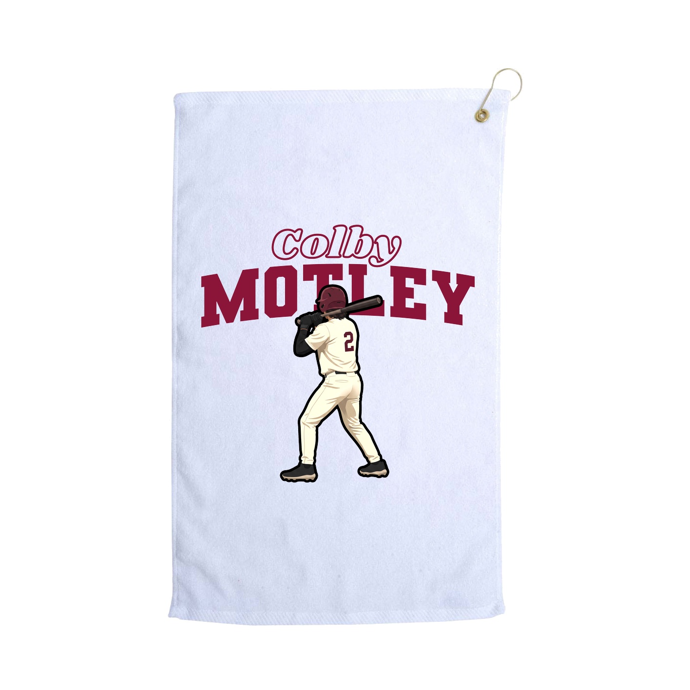 Golf Towel — Name Arch in White