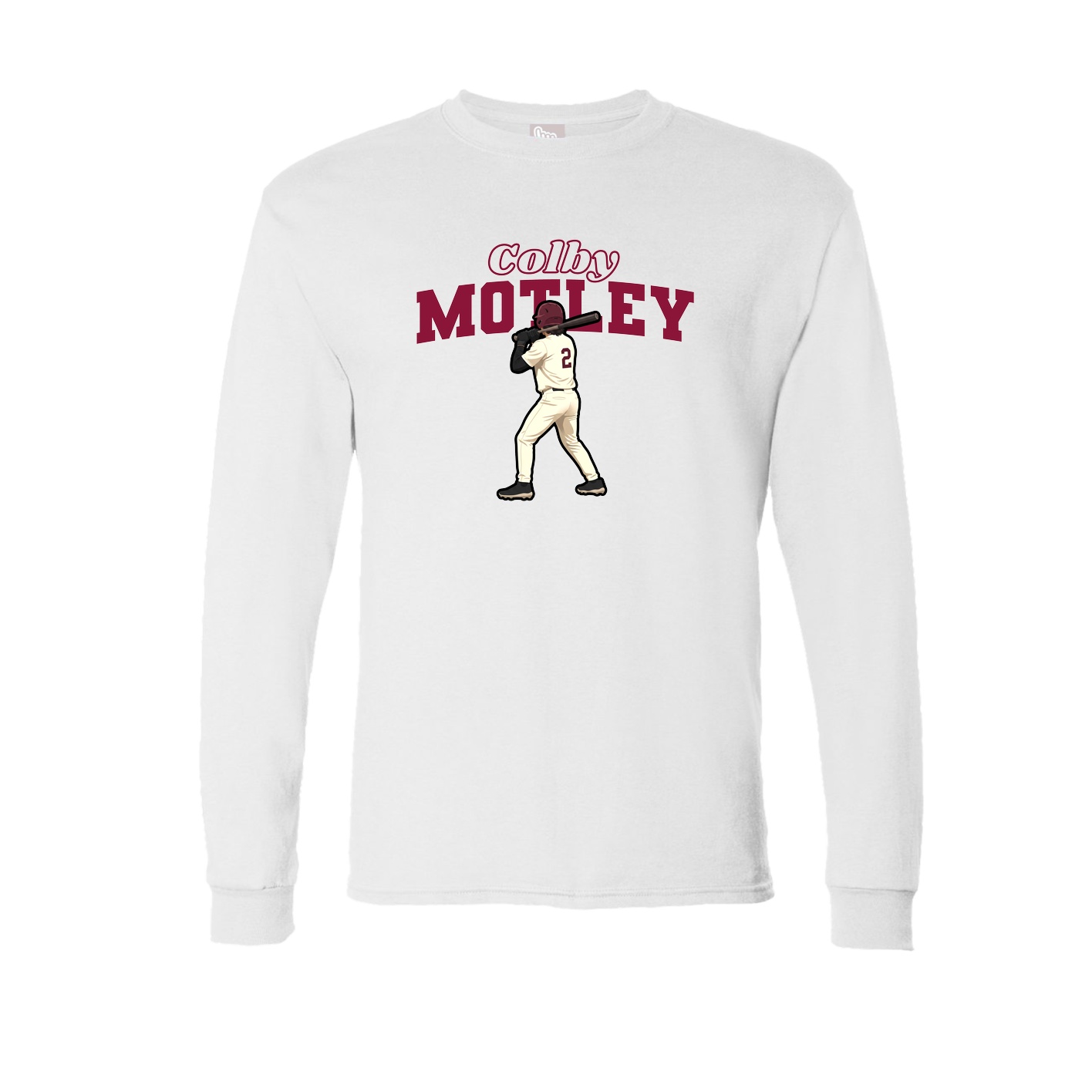 Long Sleeve Tee — Name Arch in White