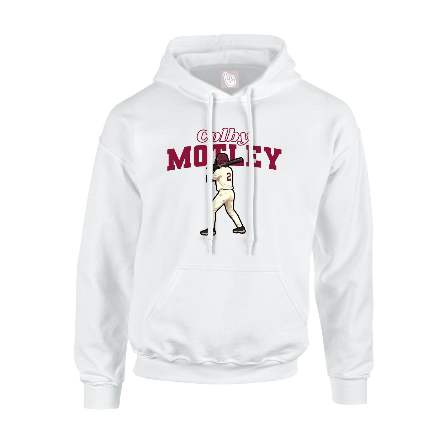 Youth Hoodie — Name Arch in White