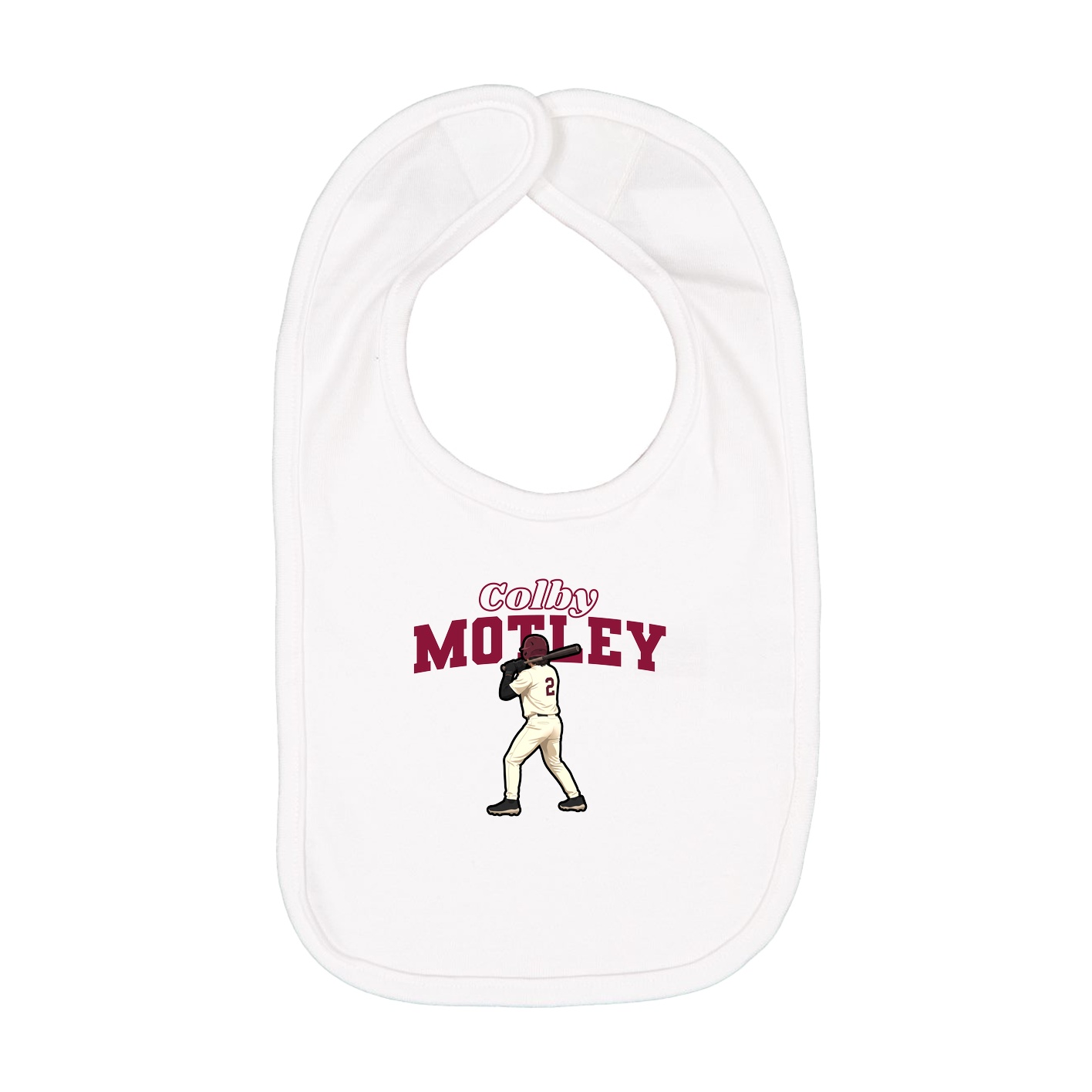 Infant Bib — Name Arch in White