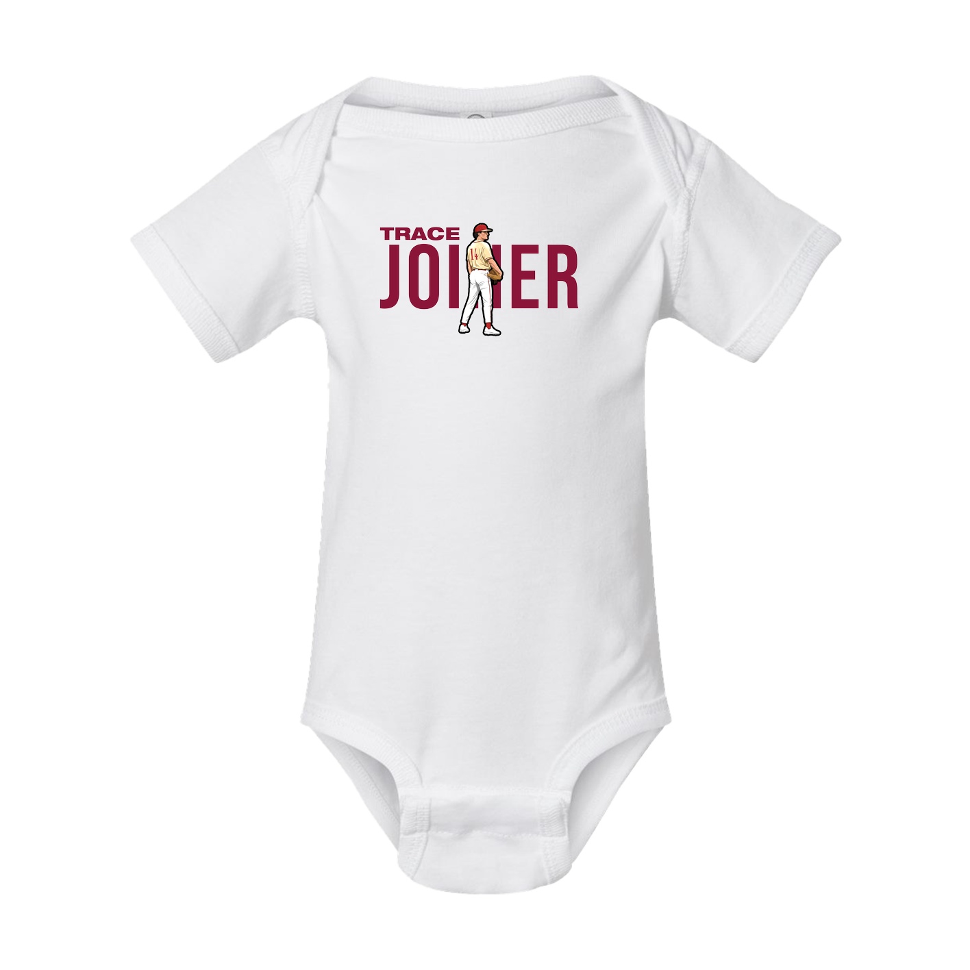 Baby Onesie — Player Name in White