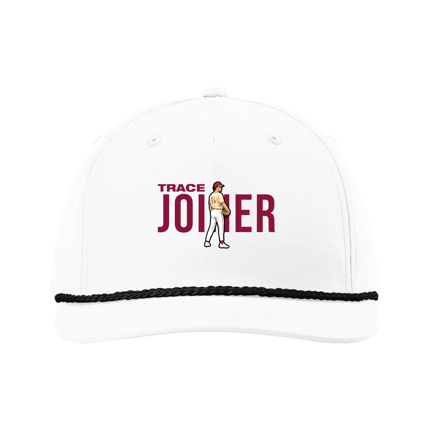 Five-Panel Classic Rope Cap — Player Name in White