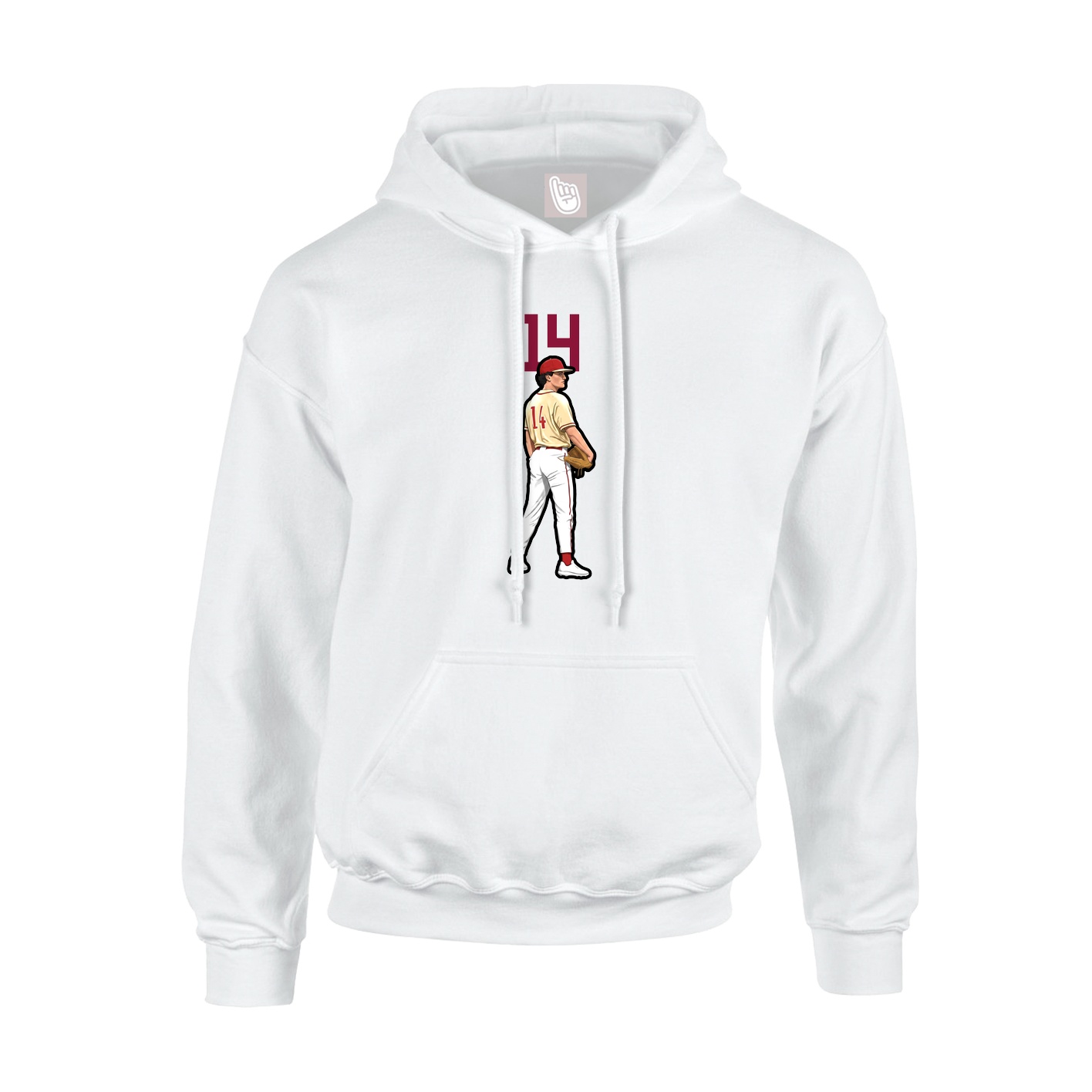 Youth Hoodie — Number Top in White