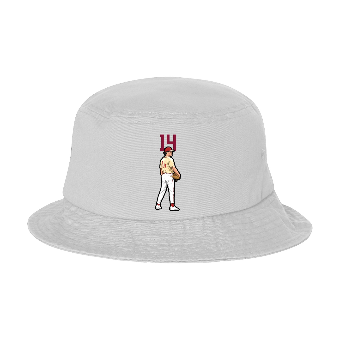 Bucket Cap — Number Top in White