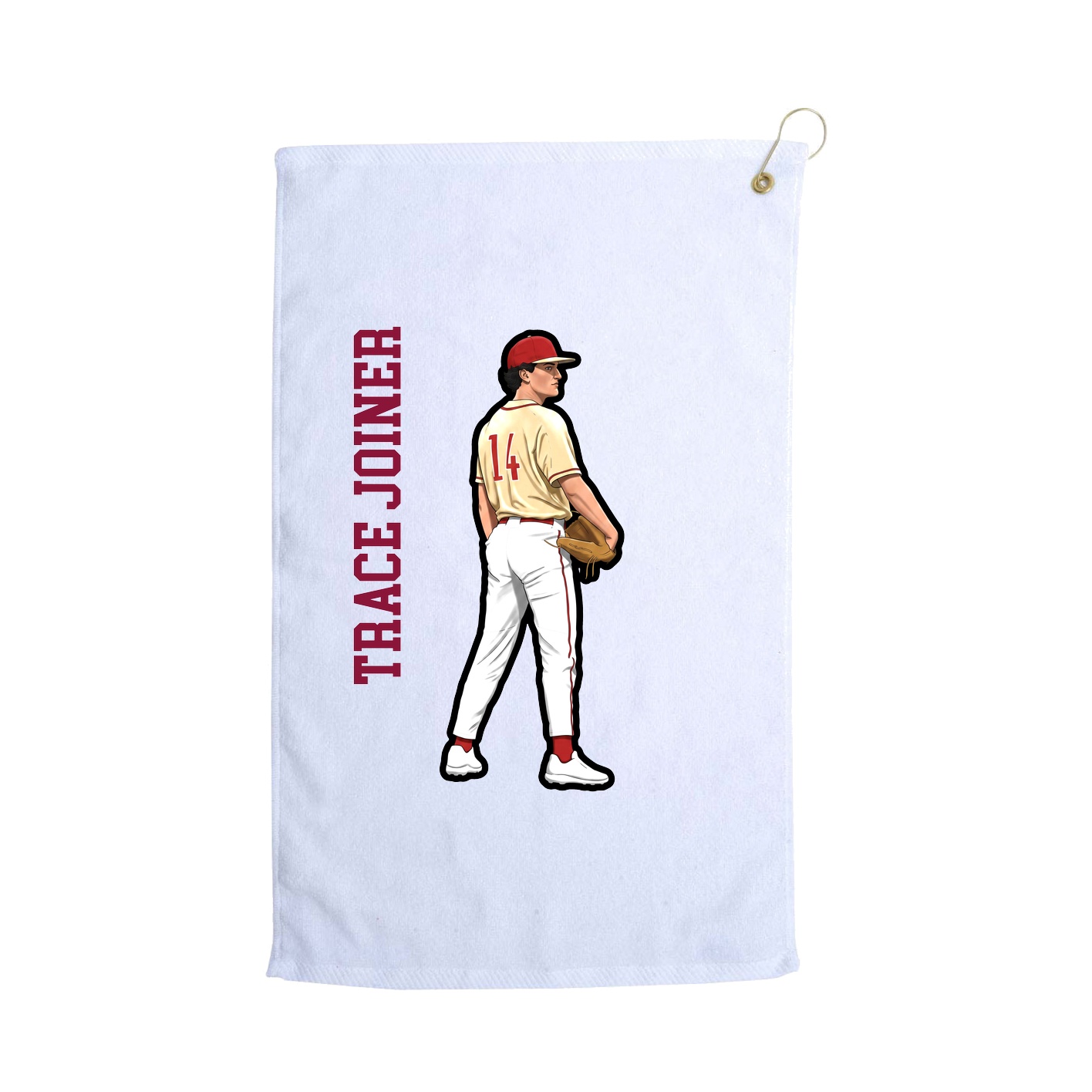 Golf Towel — Name Vertical in White