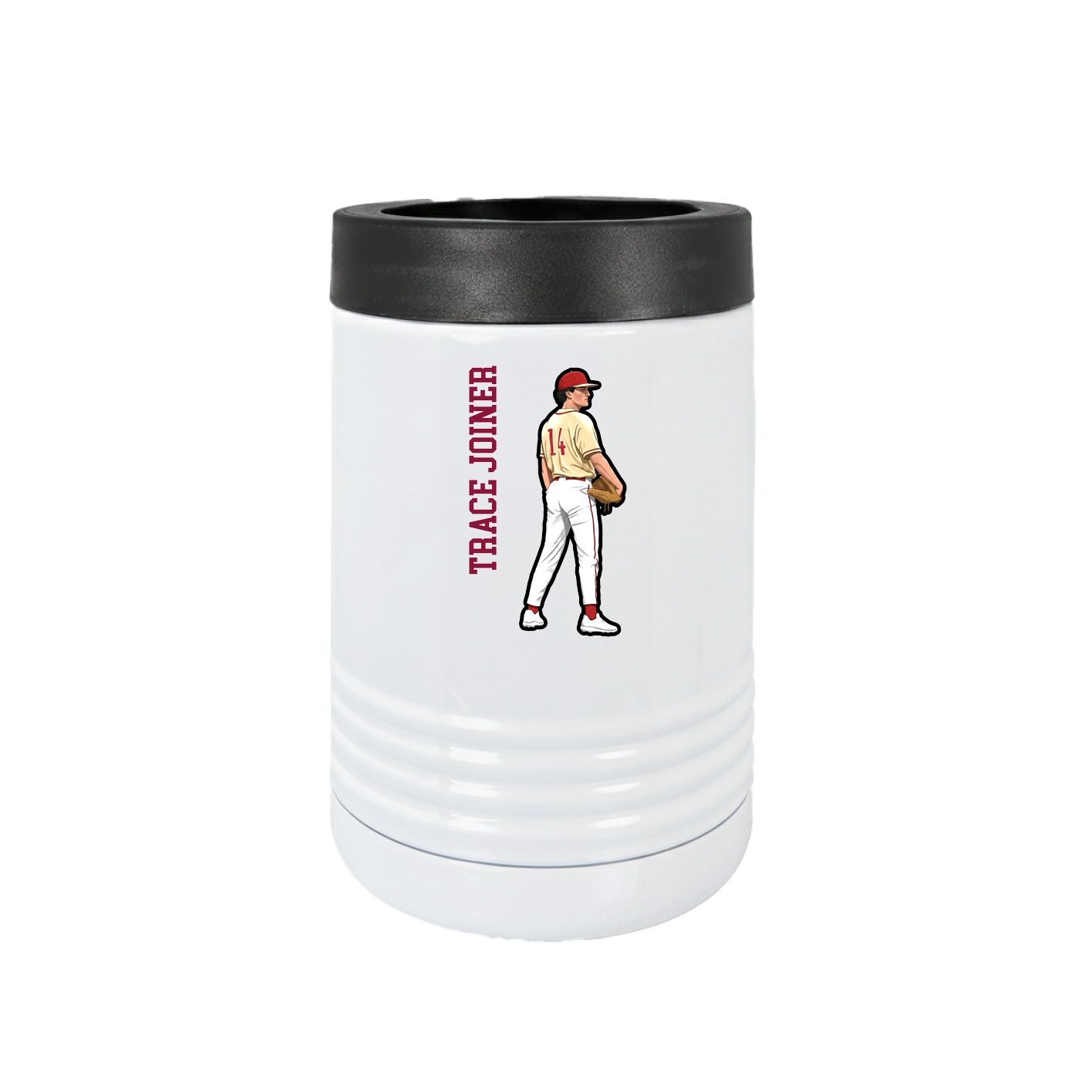 Beverage Holder — Name Vertical in White