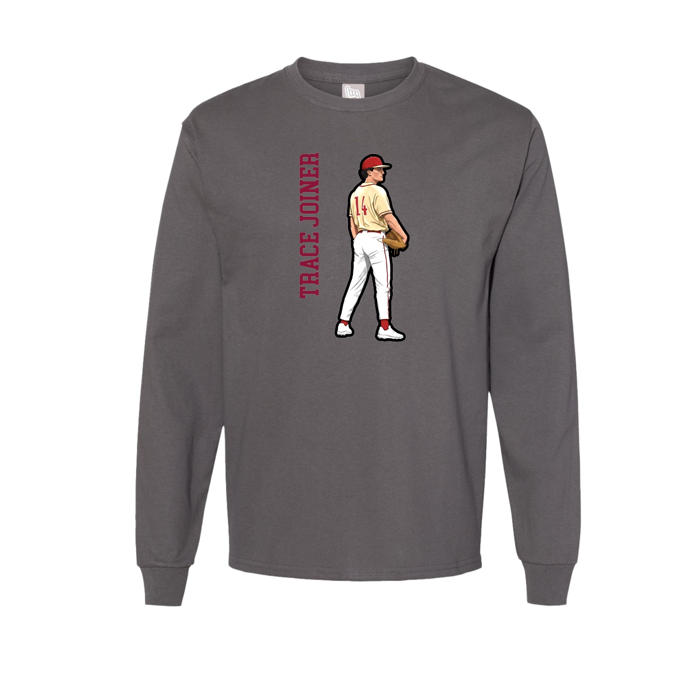 Long Sleeve Tee — Name Vertical in Grey
