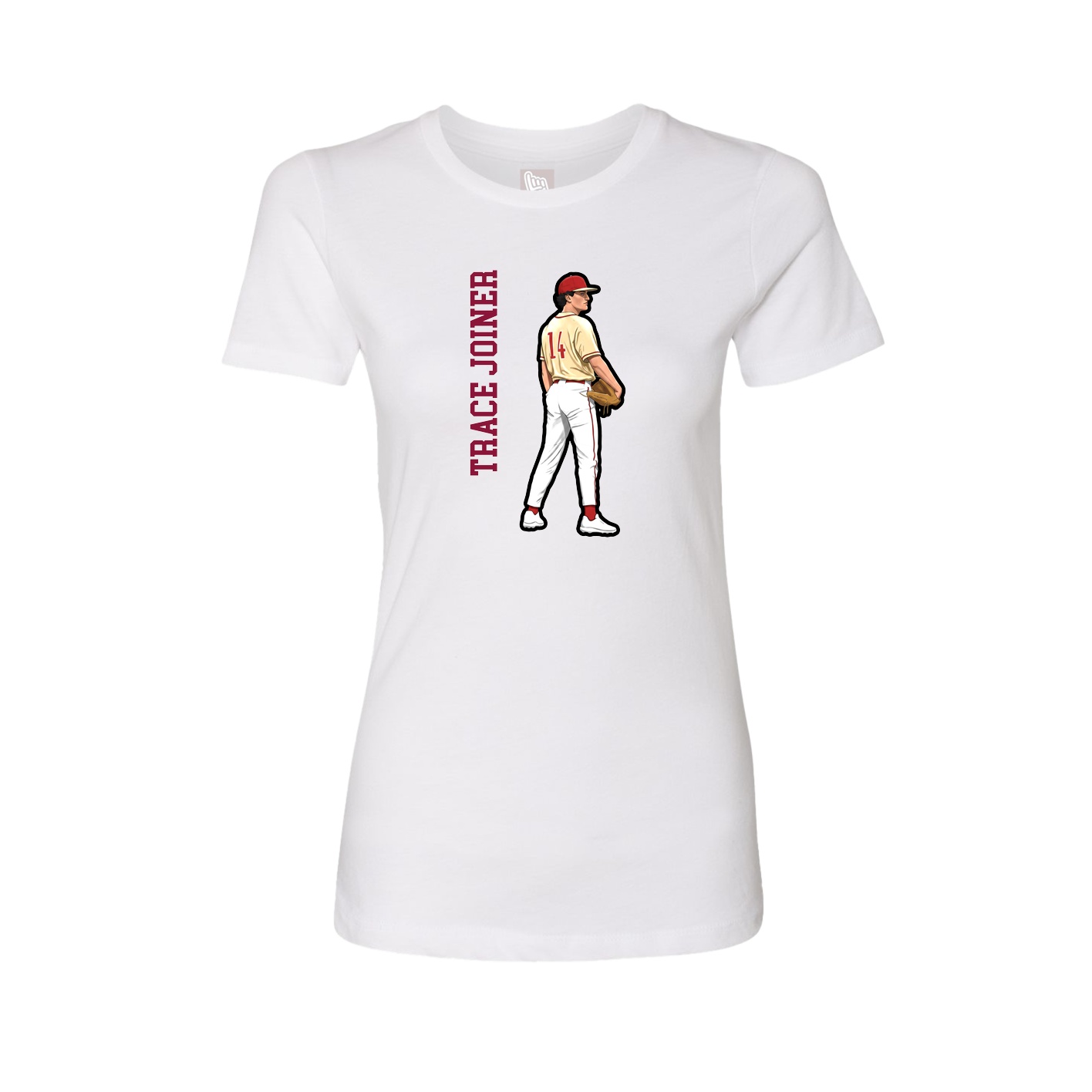 Fitted Women's Tee — Name Vertical in White