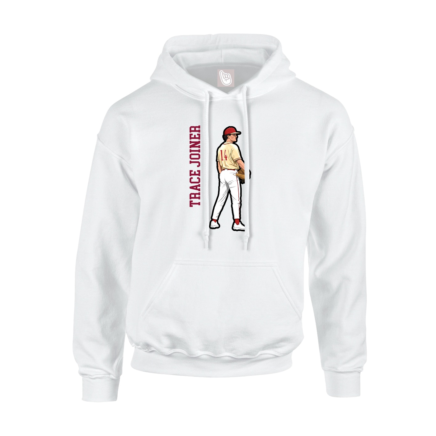 Youth Hoodie — Name Vertical in White