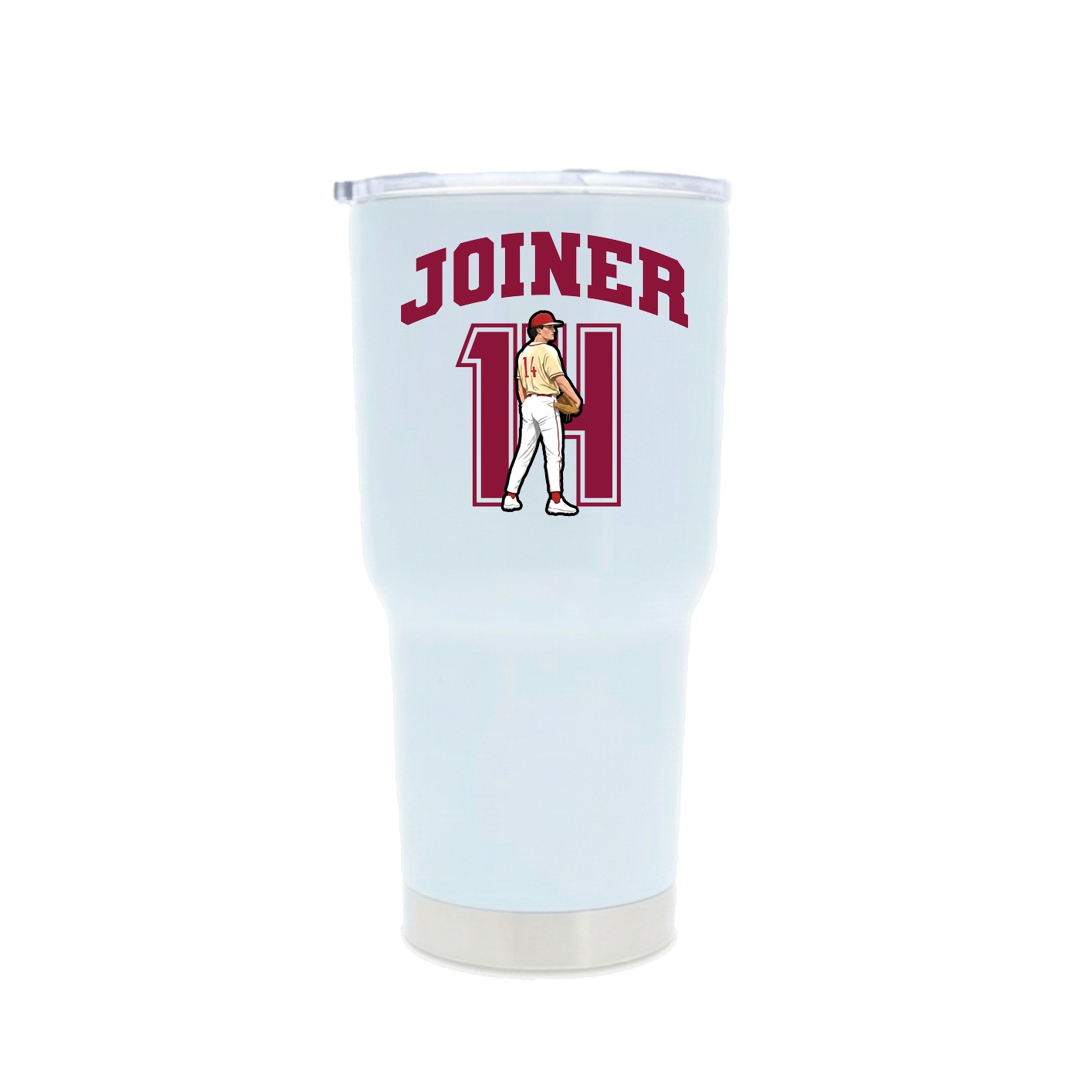 30oz Stainless Steel Tumbler — Number in White