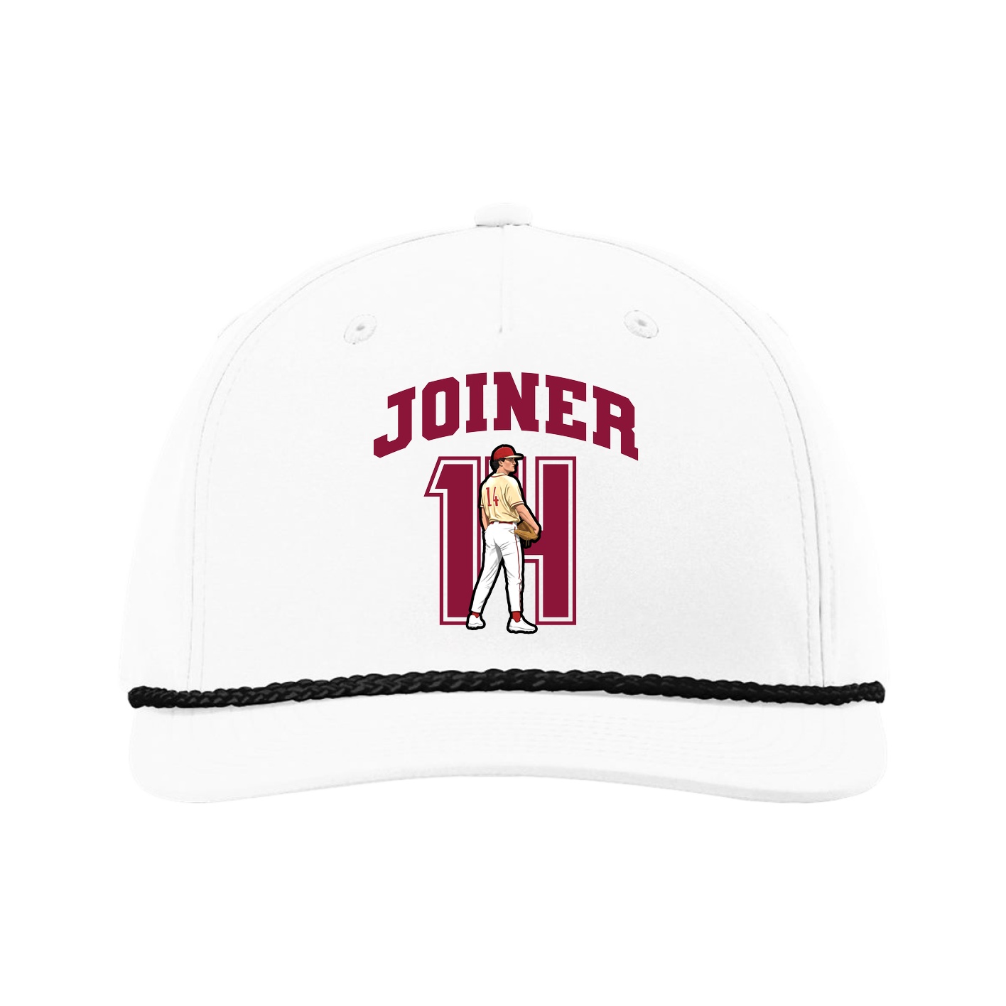 Five-Panel Classic Rope Cap — Number in White