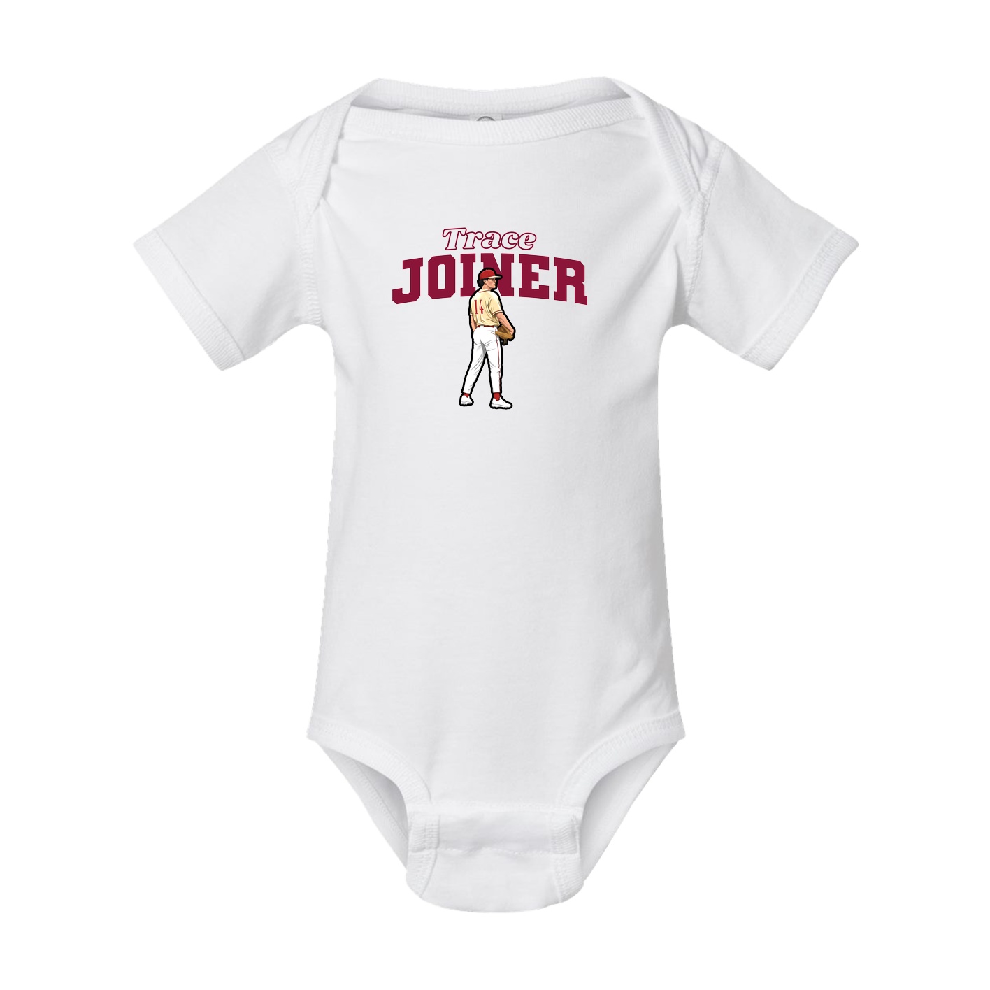 Baby Onesie — Name Arch in White