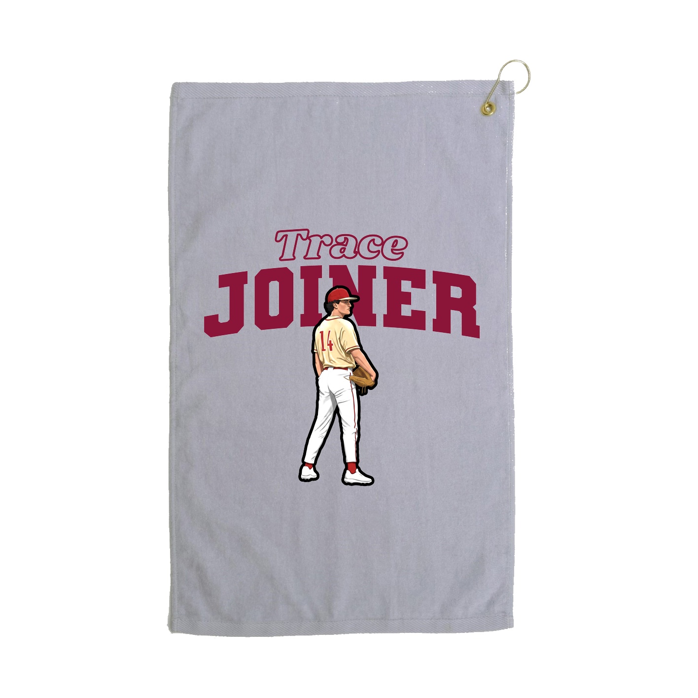 Golf Towel — Name Arch in Grey