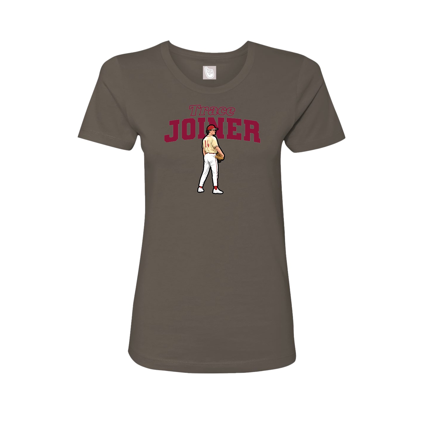 Fitted Women's Tee — Name Arch in Grey