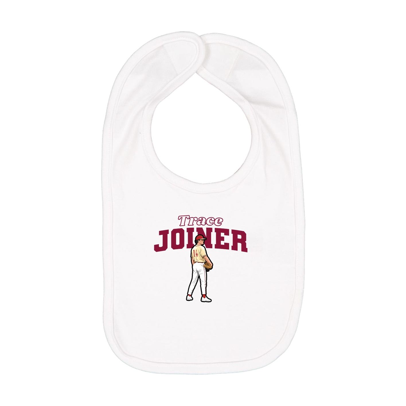 Infant Bib — Name Arch in White
