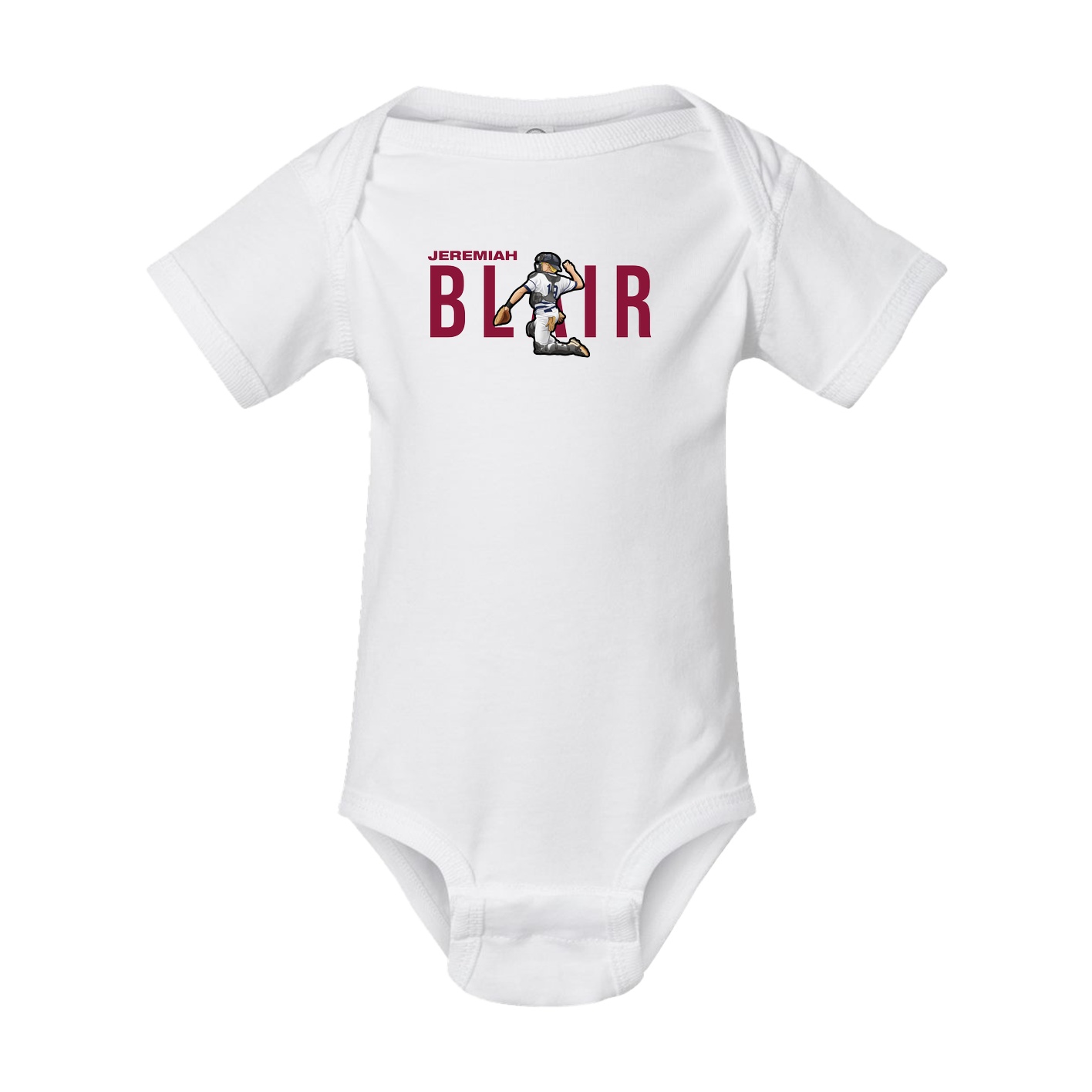 Baby Onesie — Player Name in White