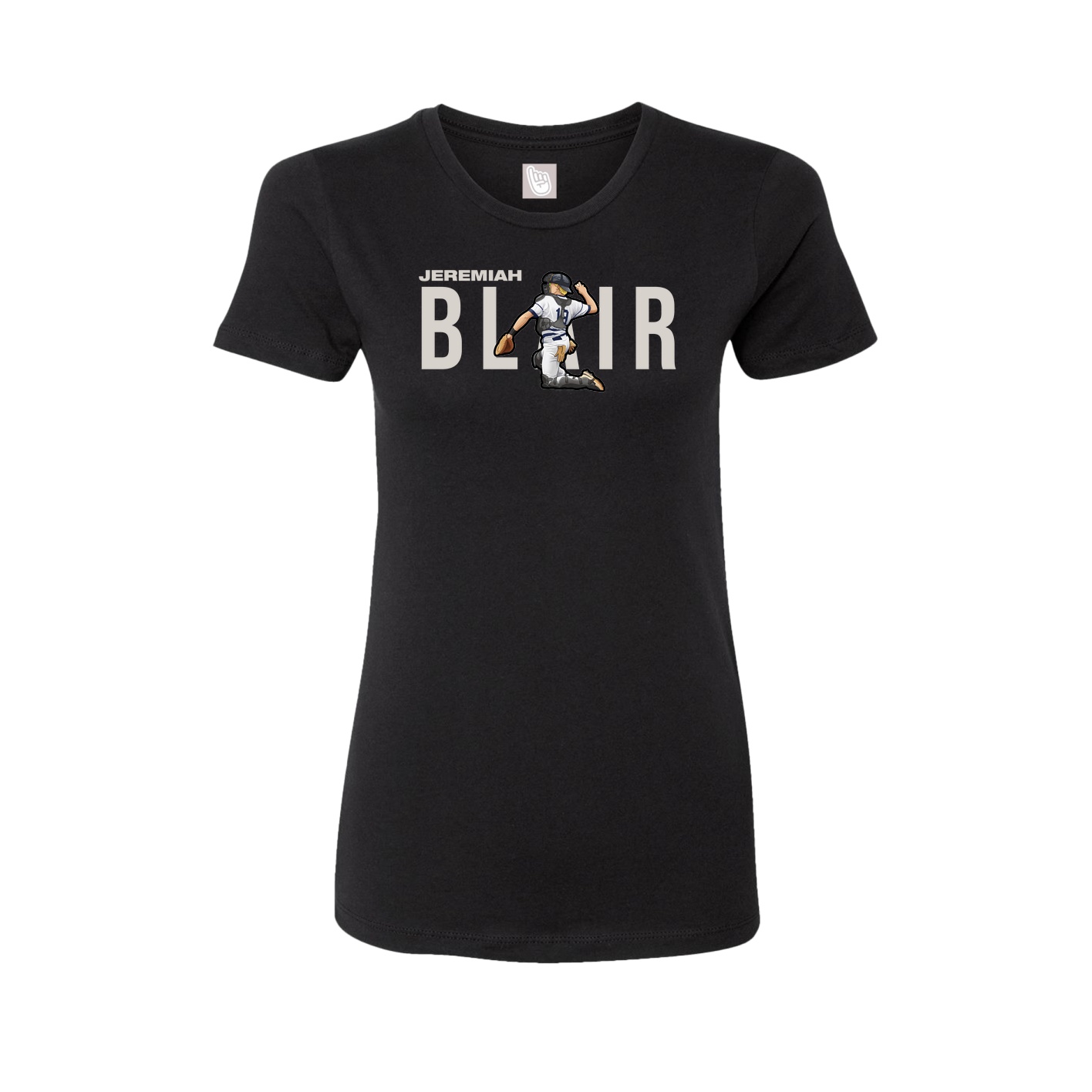 Fitted Women's Tee — Player Name in Black