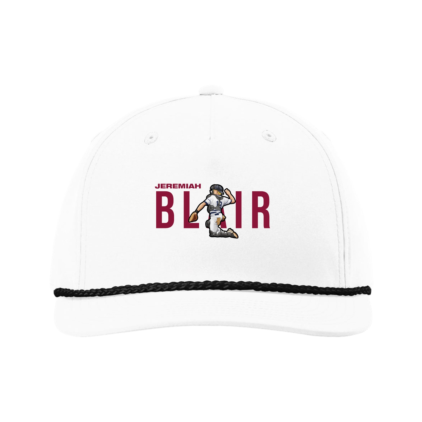 Five-Panel Classic Rope Cap — Player Name in White