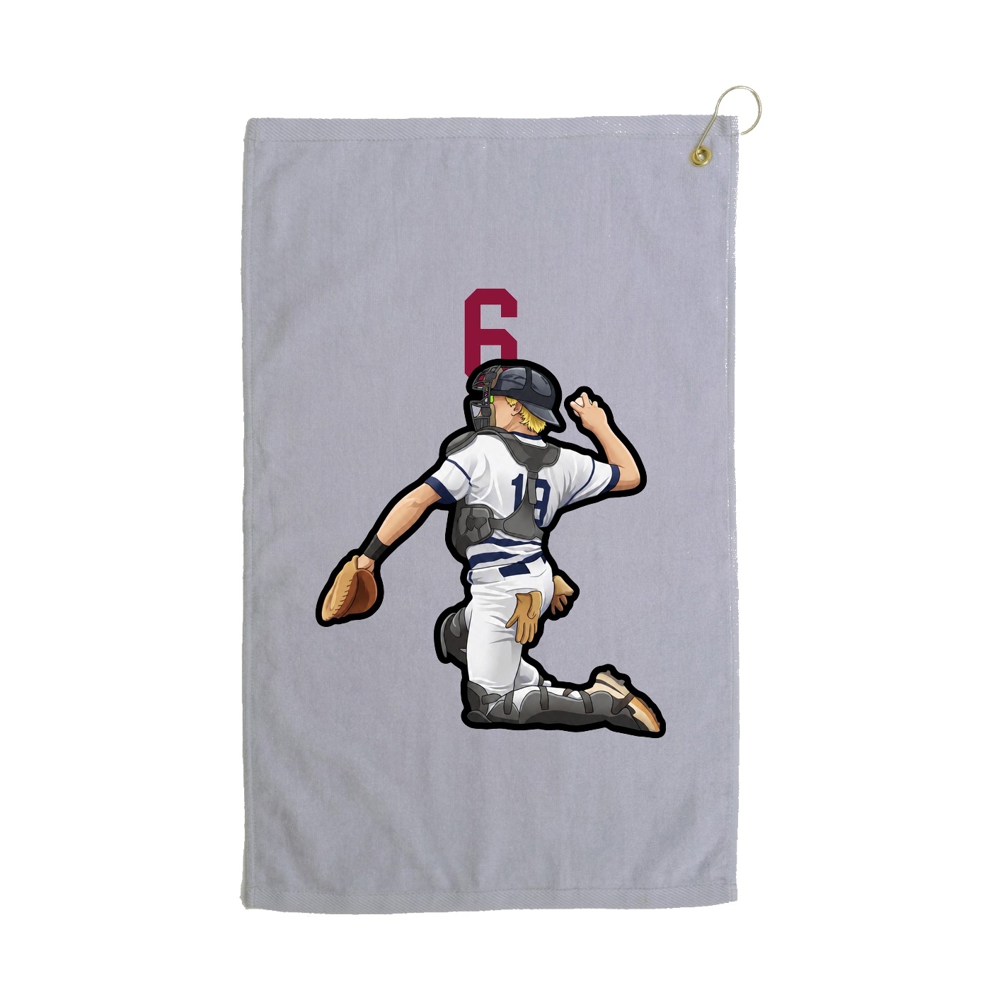 Golf Towel — Number Top in Grey