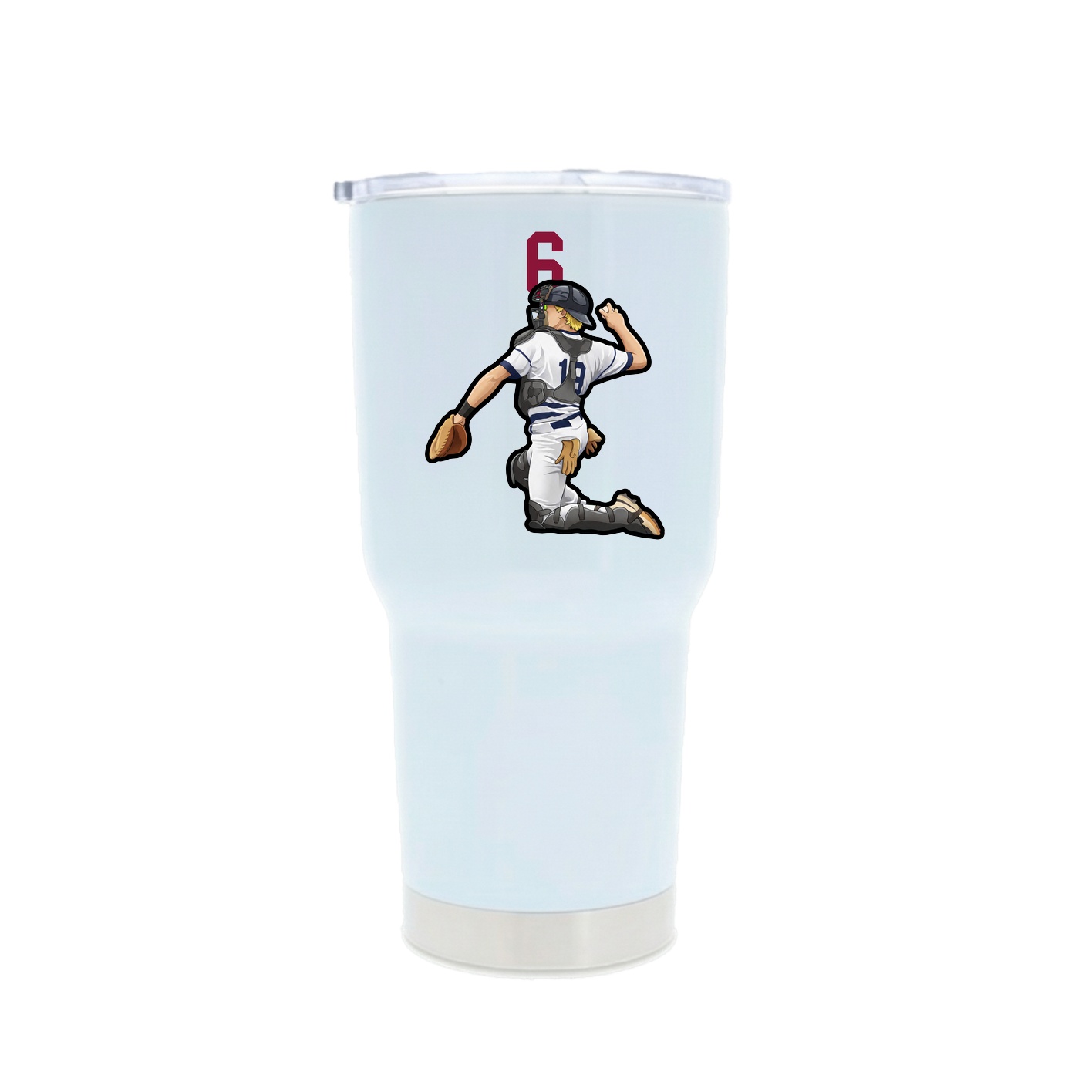 30oz Stainless Steel Tumbler — Number Top in White