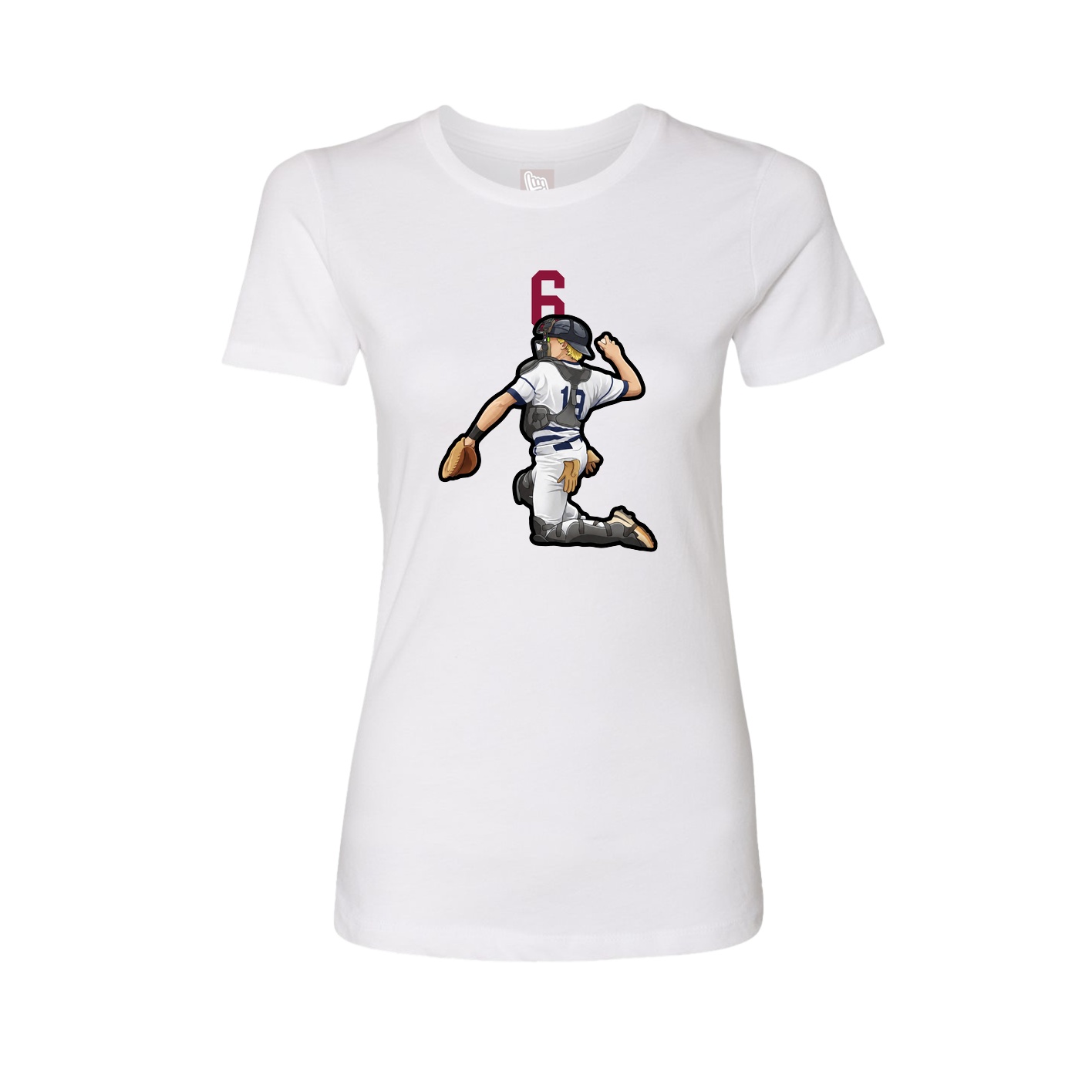 Fitted Women's Tee — Number Top in White