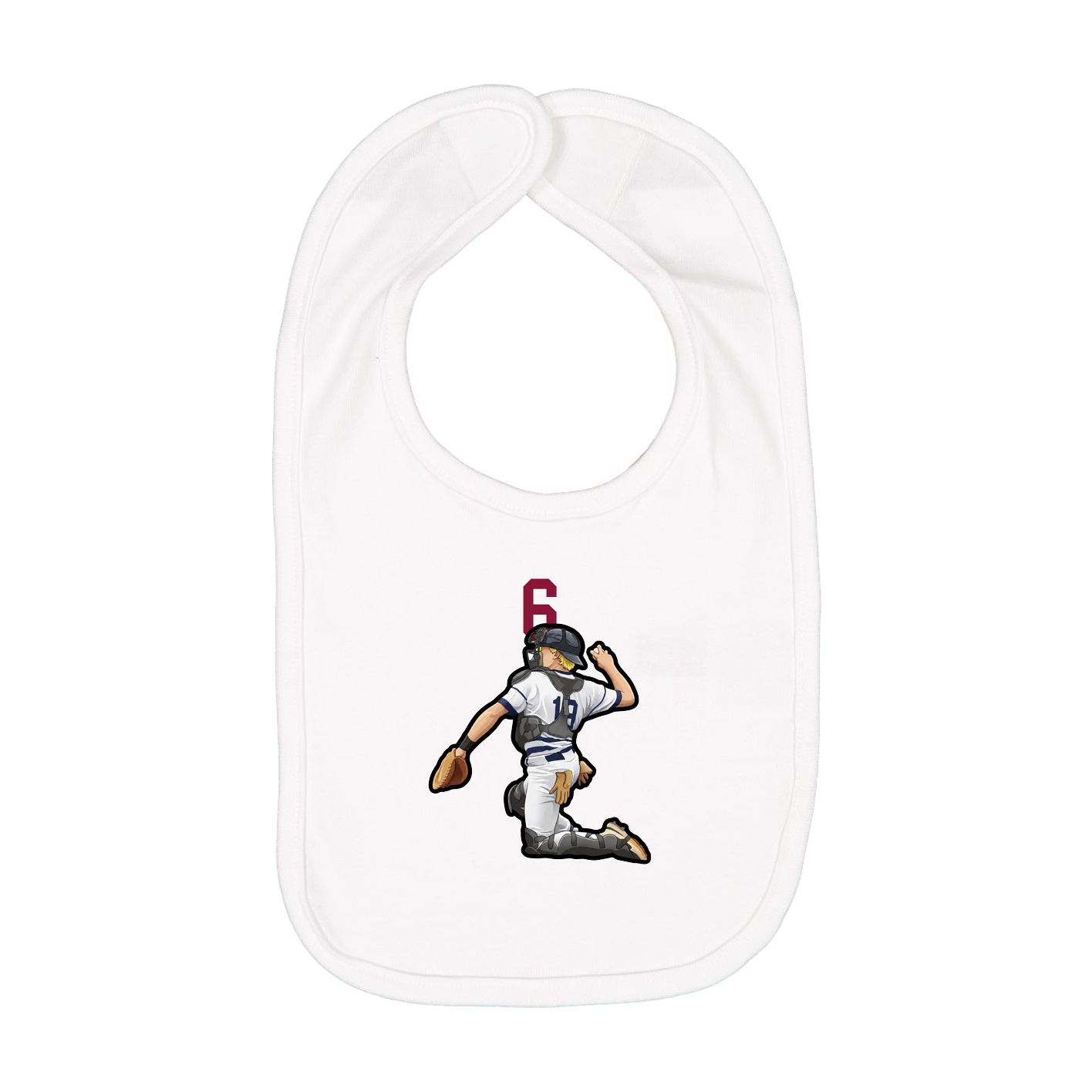 Infant Bib — Number Top in White