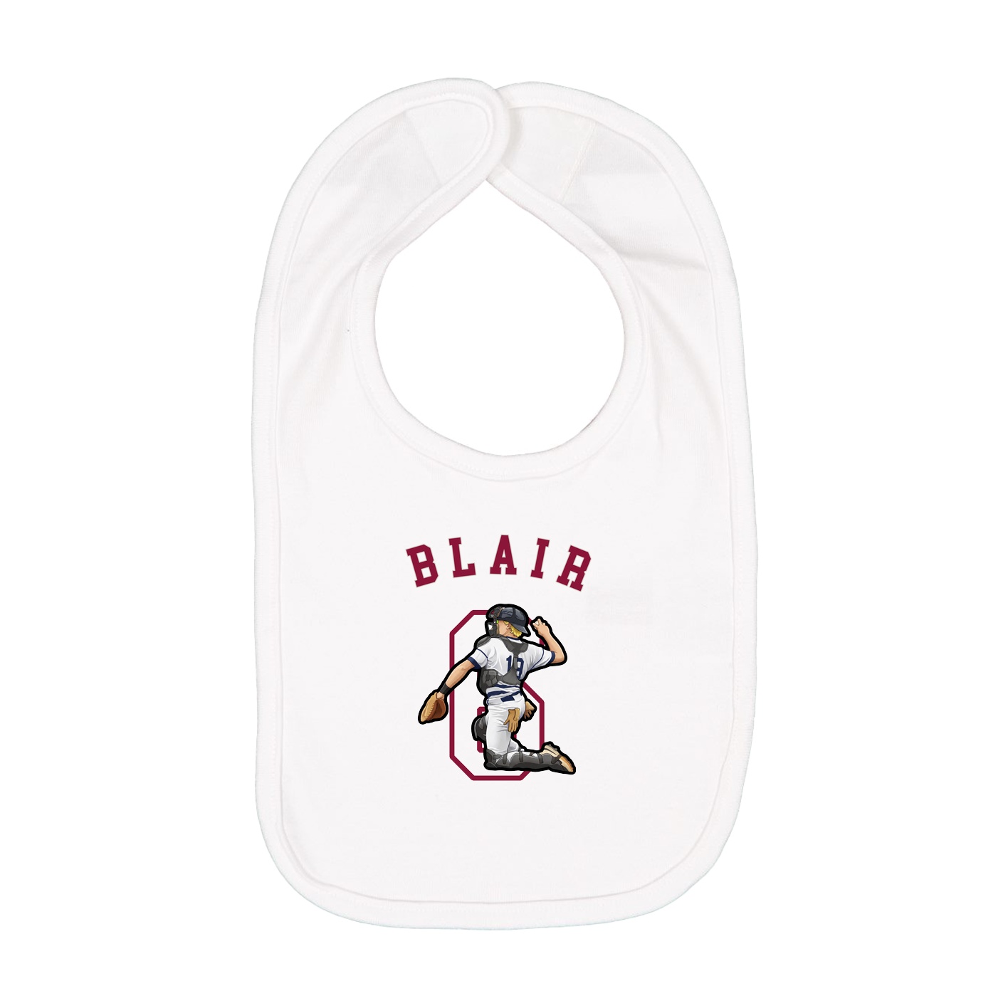 Infant Bib — Shirsey Arch in White