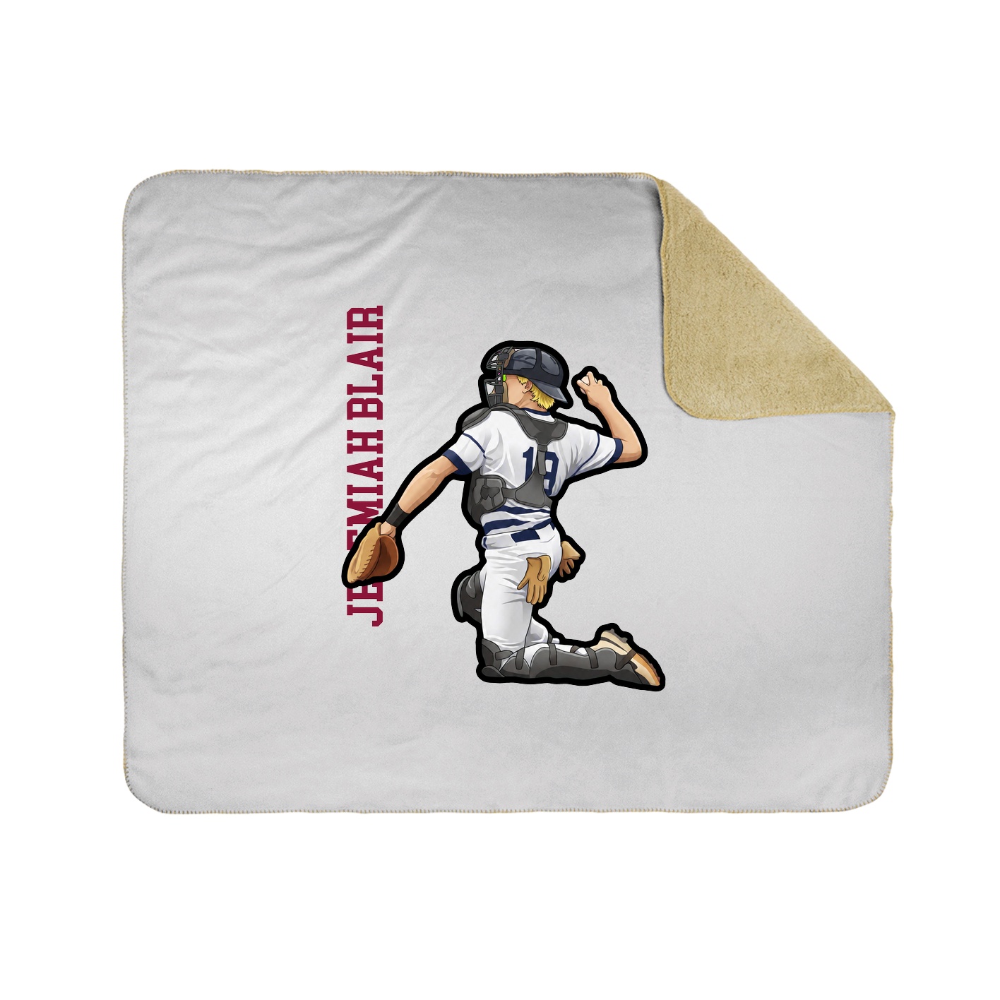 Throw Blanket — Name Vertical in White