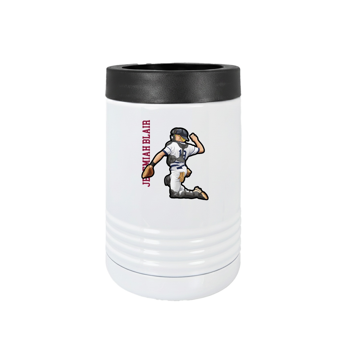 Beverage Holder — Name Vertical in White