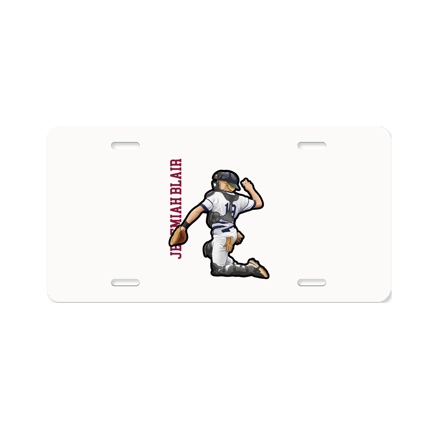 License Plate — Name Vertical in Classic