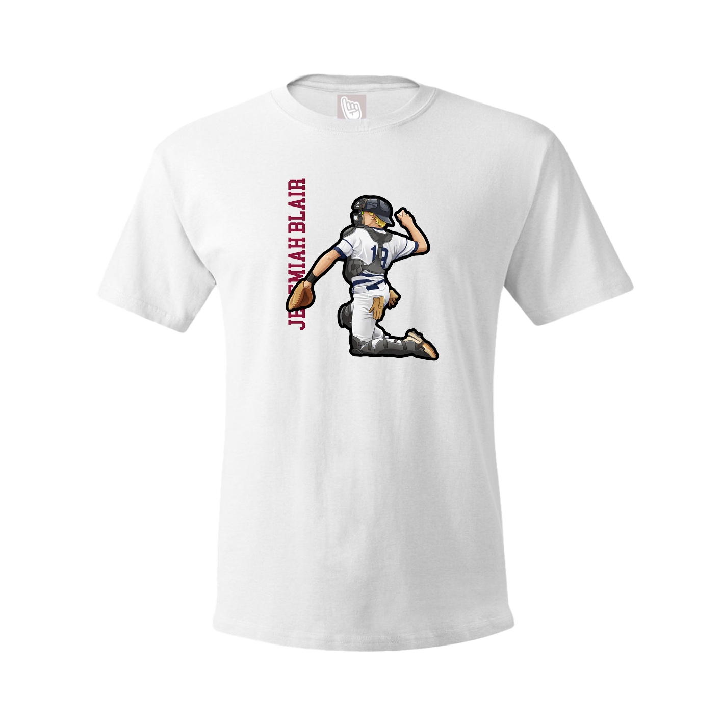Youth Tee — Name Vertical in White