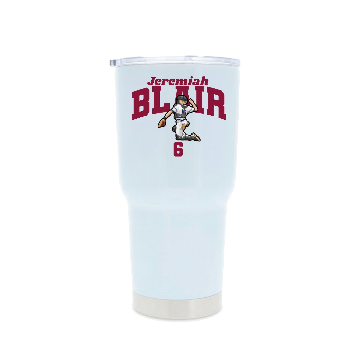 30oz Stainless Steel Tumbler — Signature Arch in White