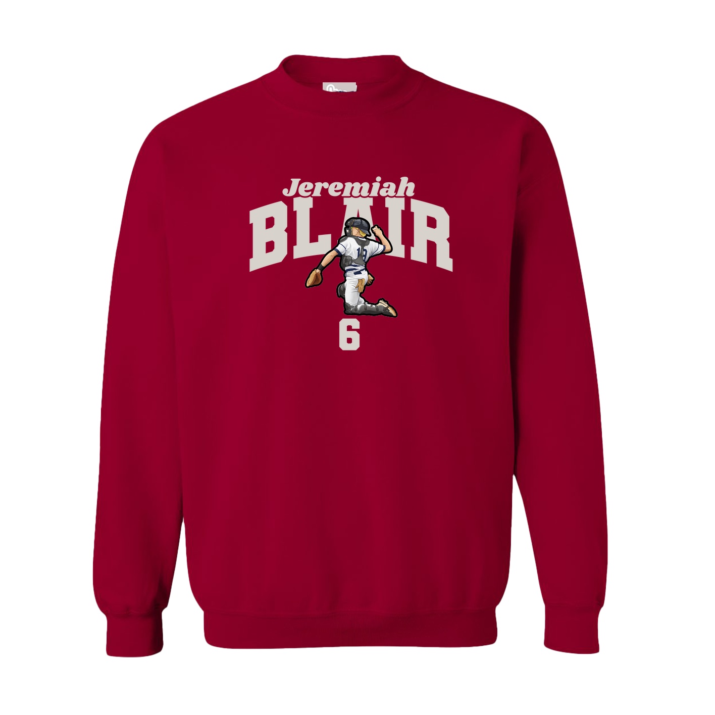 Fleece Crew — Signature Arch in Cardinal