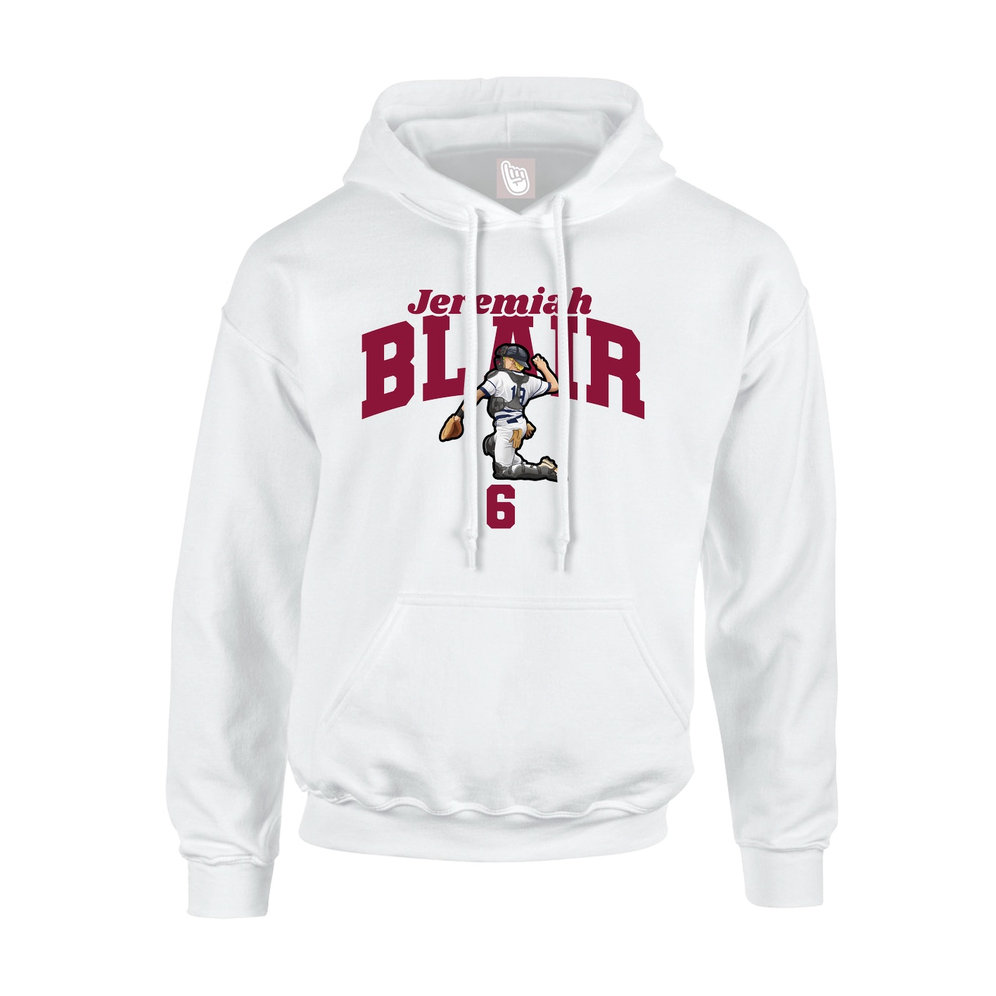 Youth Hoodie — Signature Arch in White