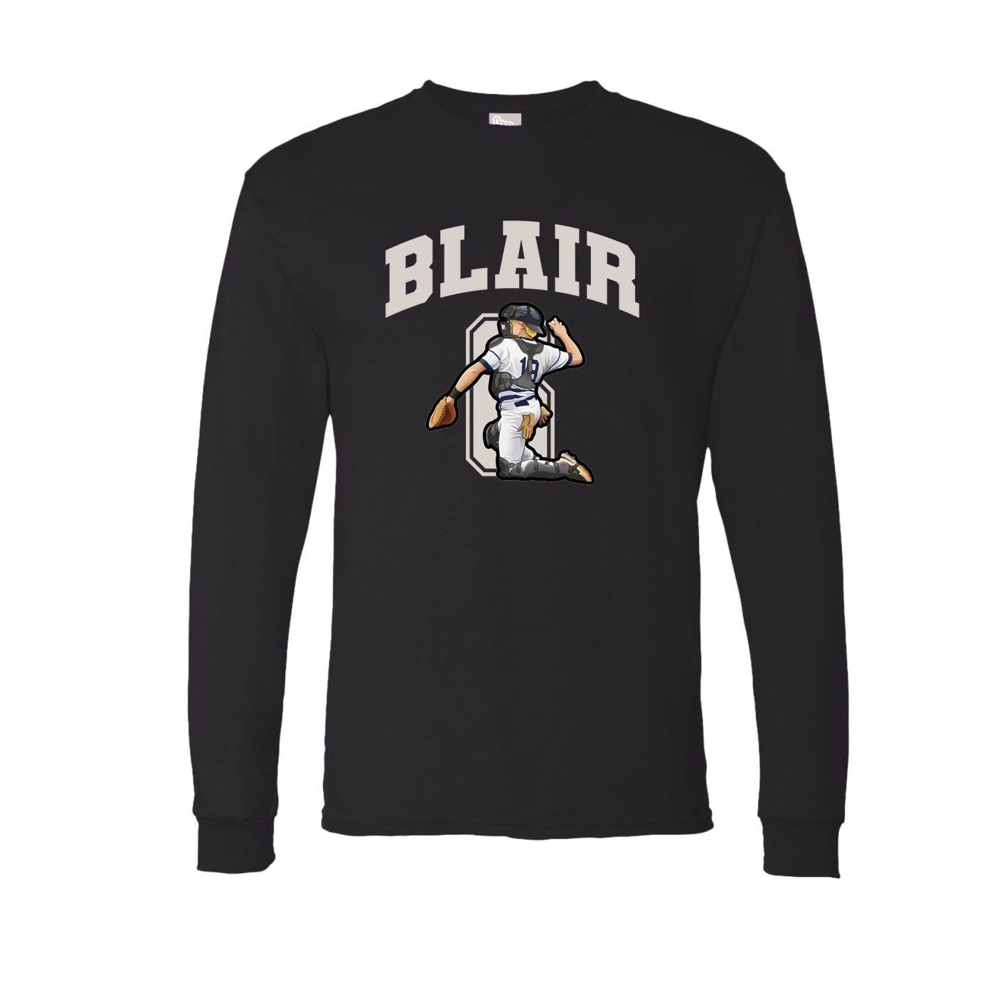 Long Sleeve Tee — Number in Black