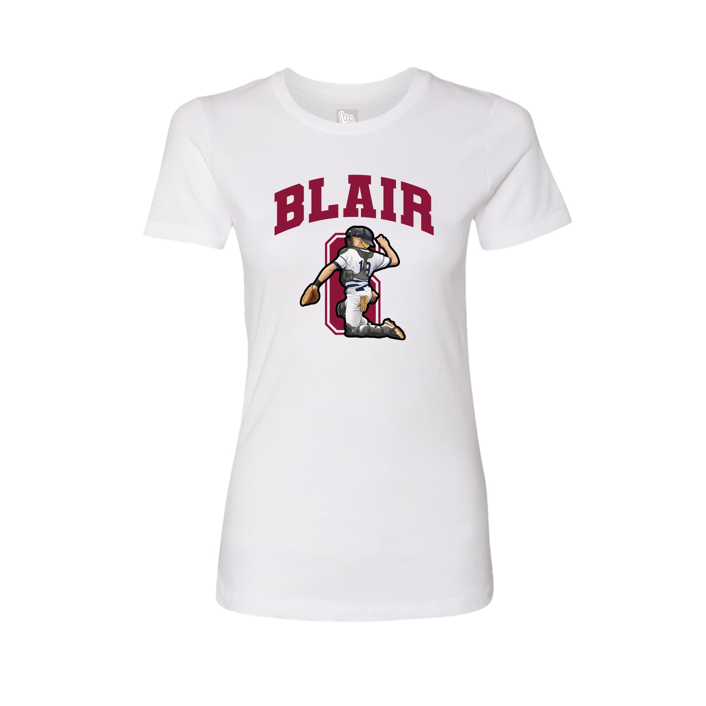Fitted Women's Tee — Number in White