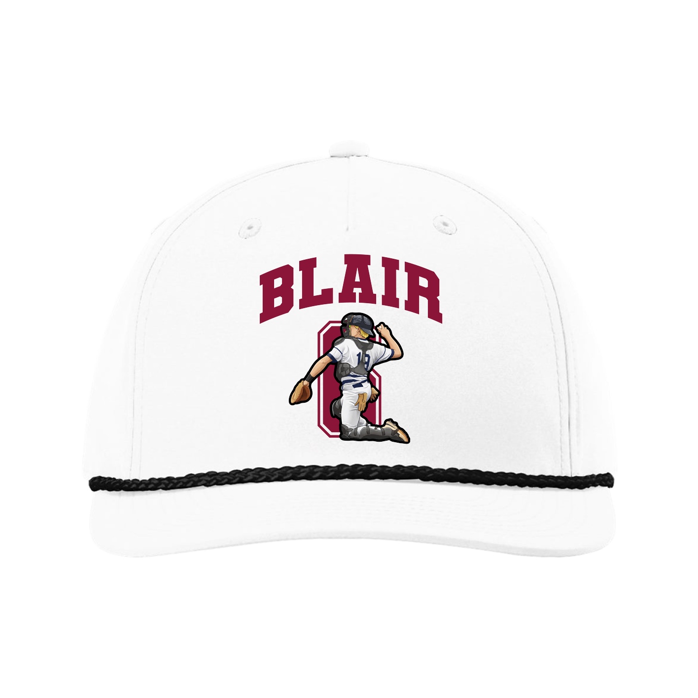 Five-Panel Classic Rope Cap — Number in White