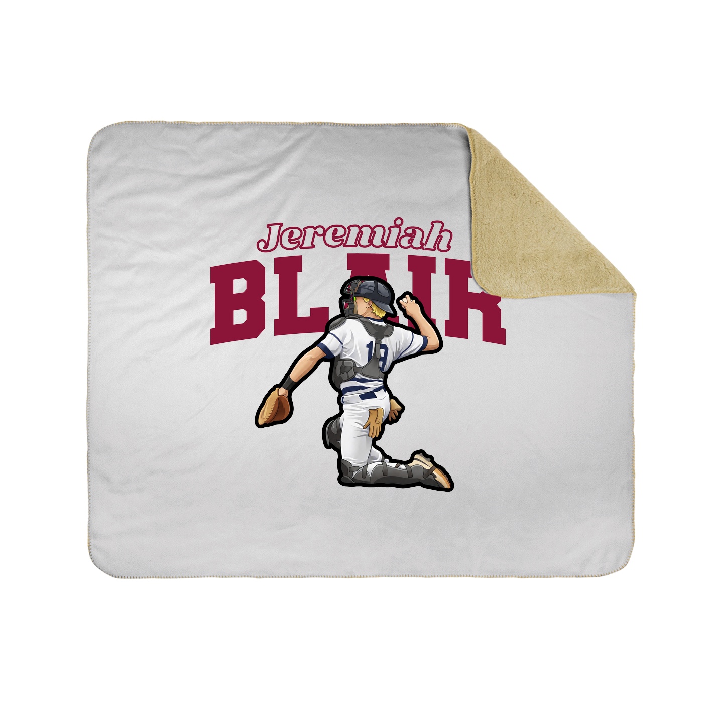 Throw Blanket — Name Arch in White