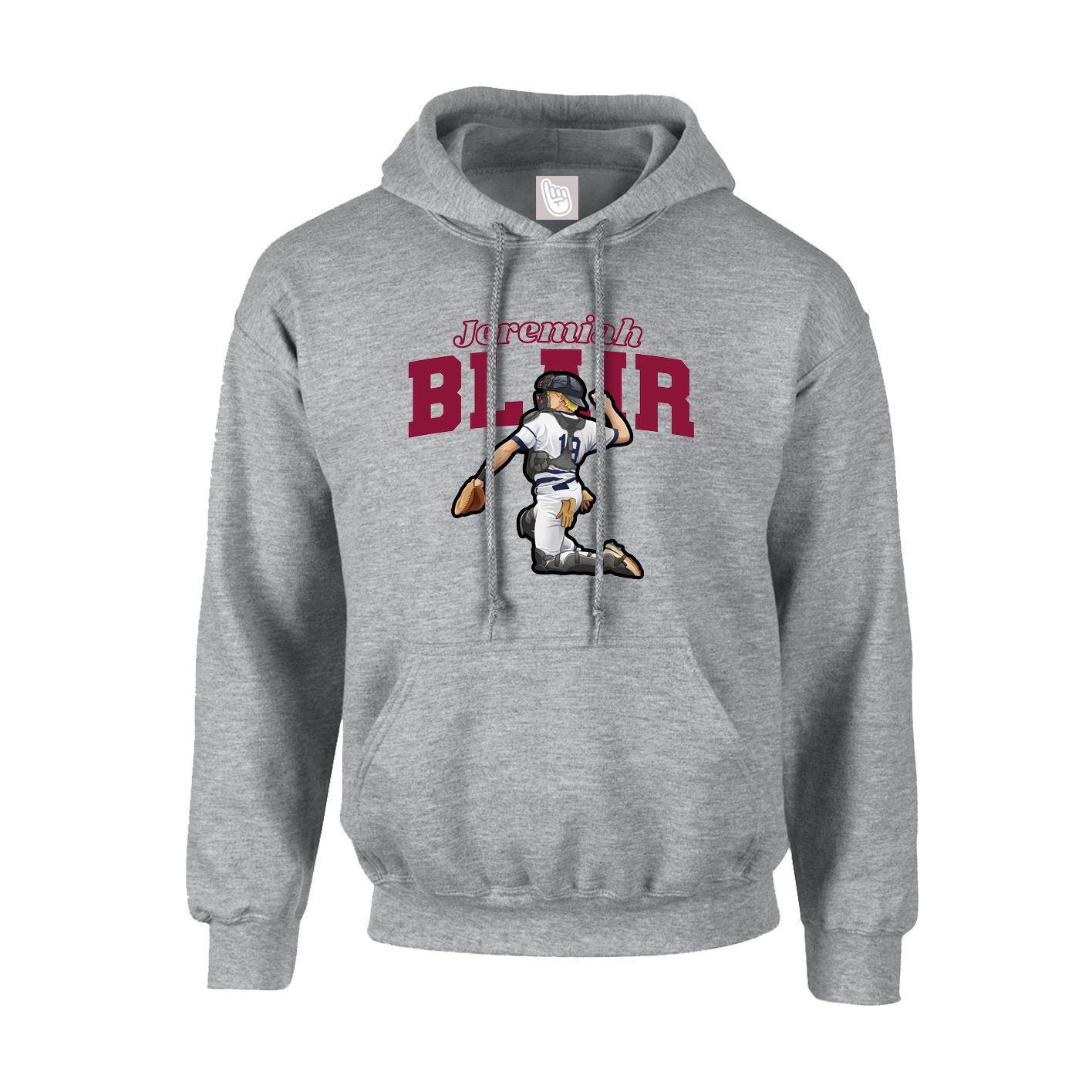 Hoodie — Name Arch in Grey