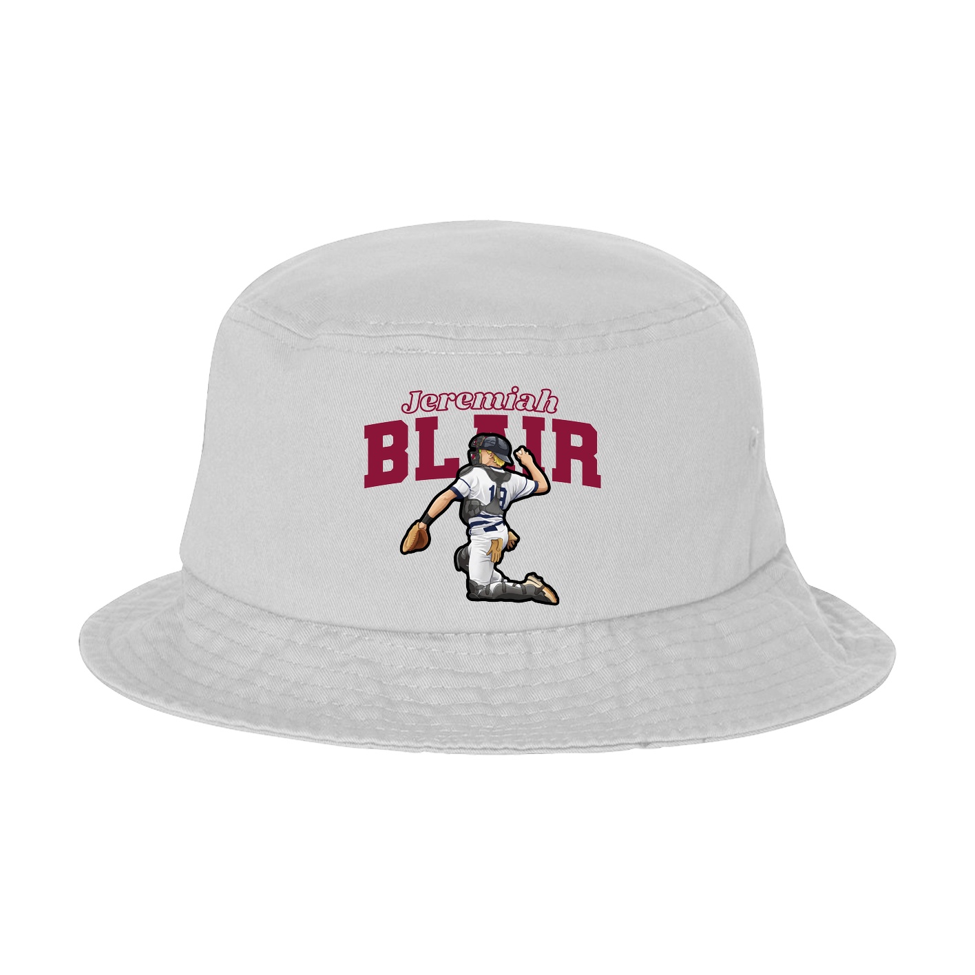 Bucket Cap — Name Arch in White
