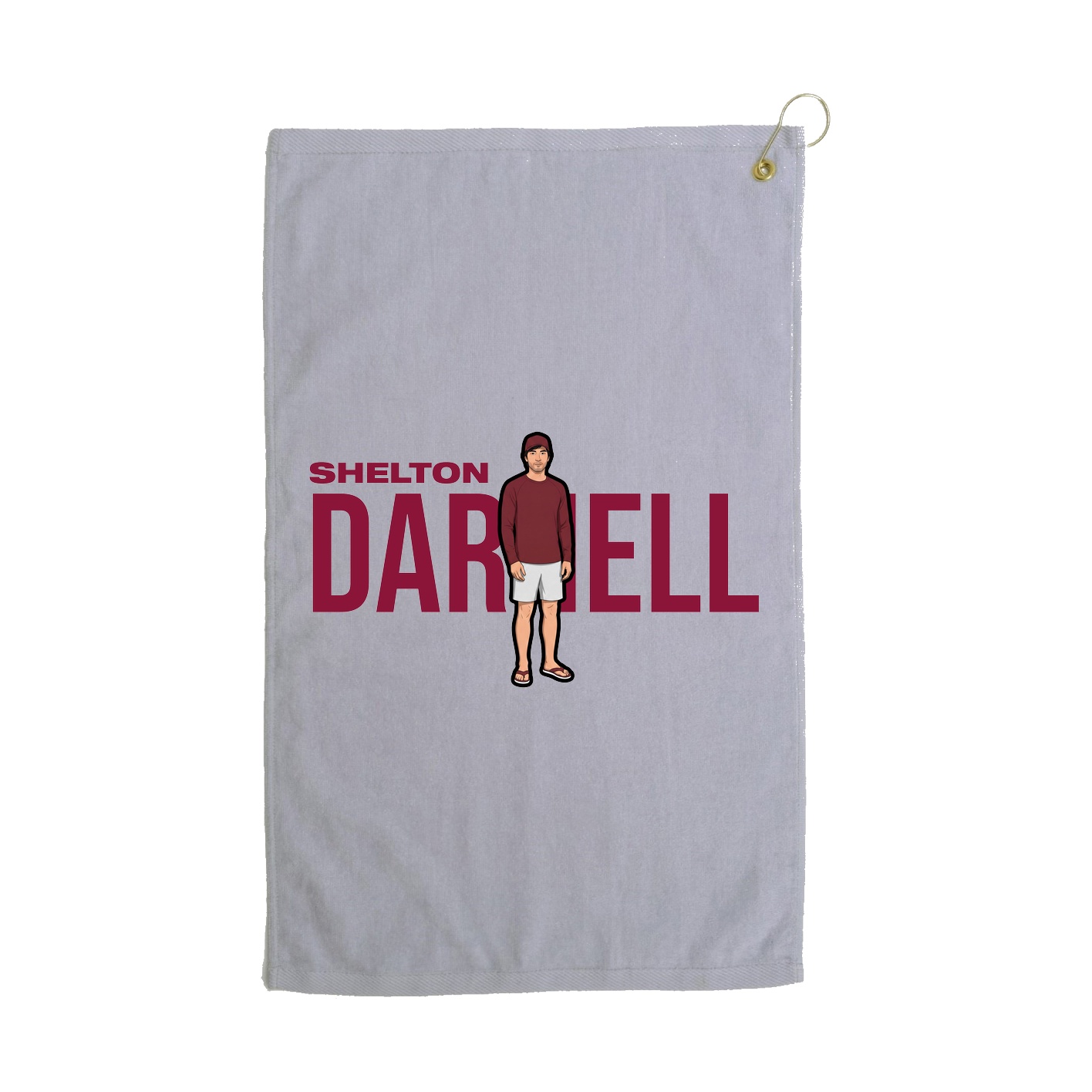 Golf Towel — Player Name in Grey