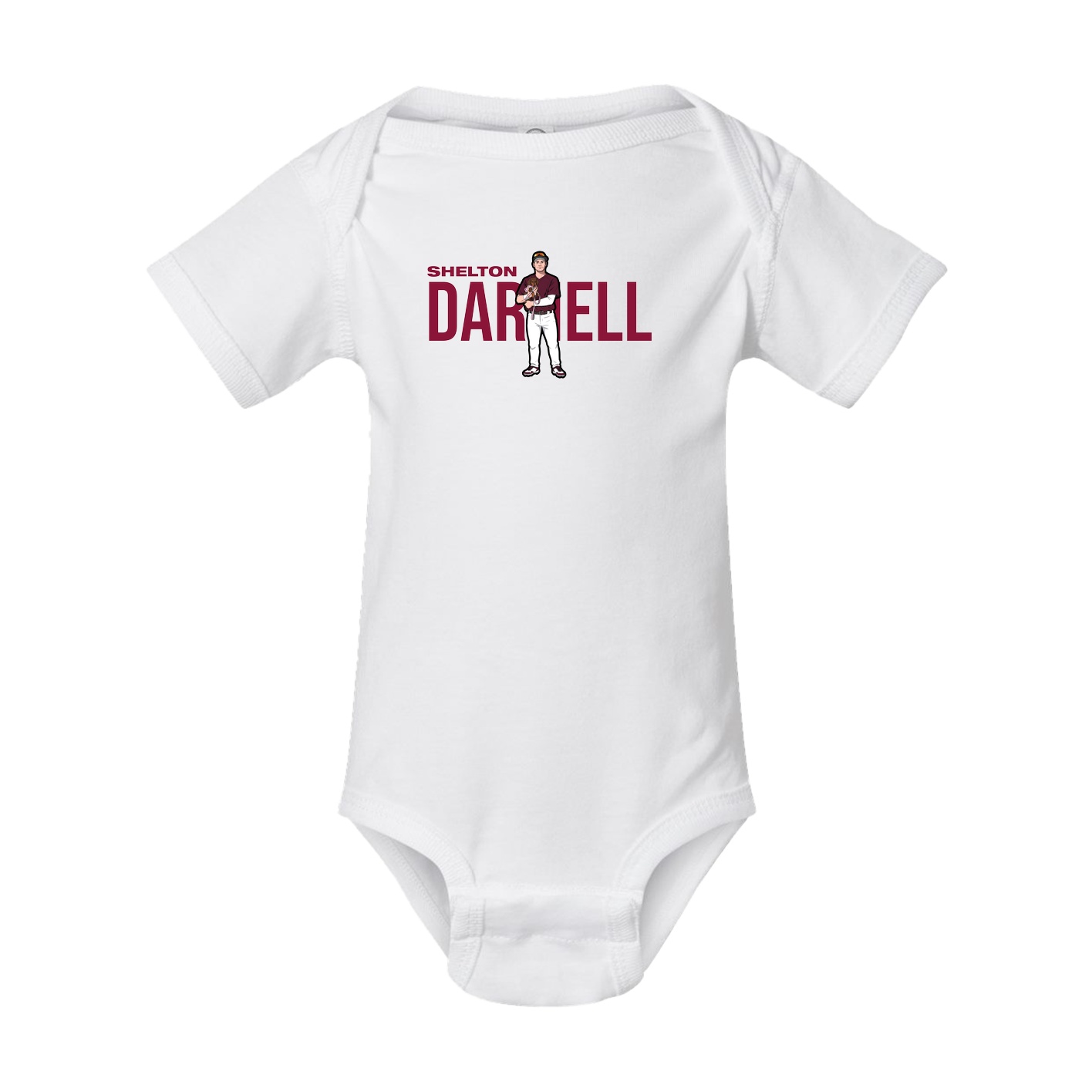 Baby Onesie — Player Name in White
