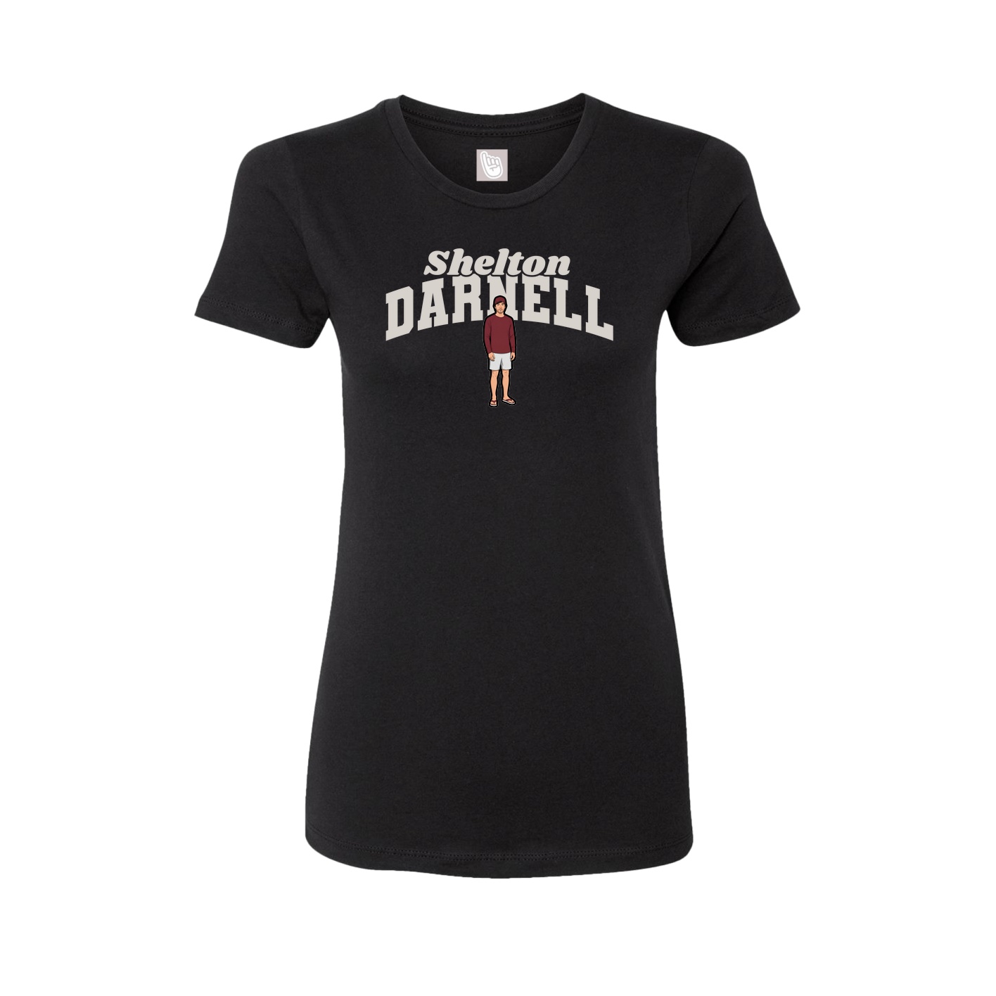 Fitted Women's Tee — Signature Arch in Black