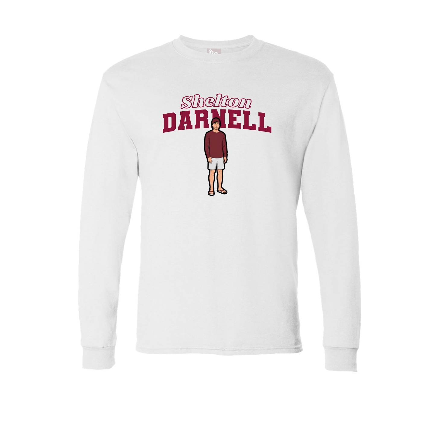 Long Sleeve Tee — Name Arch in White