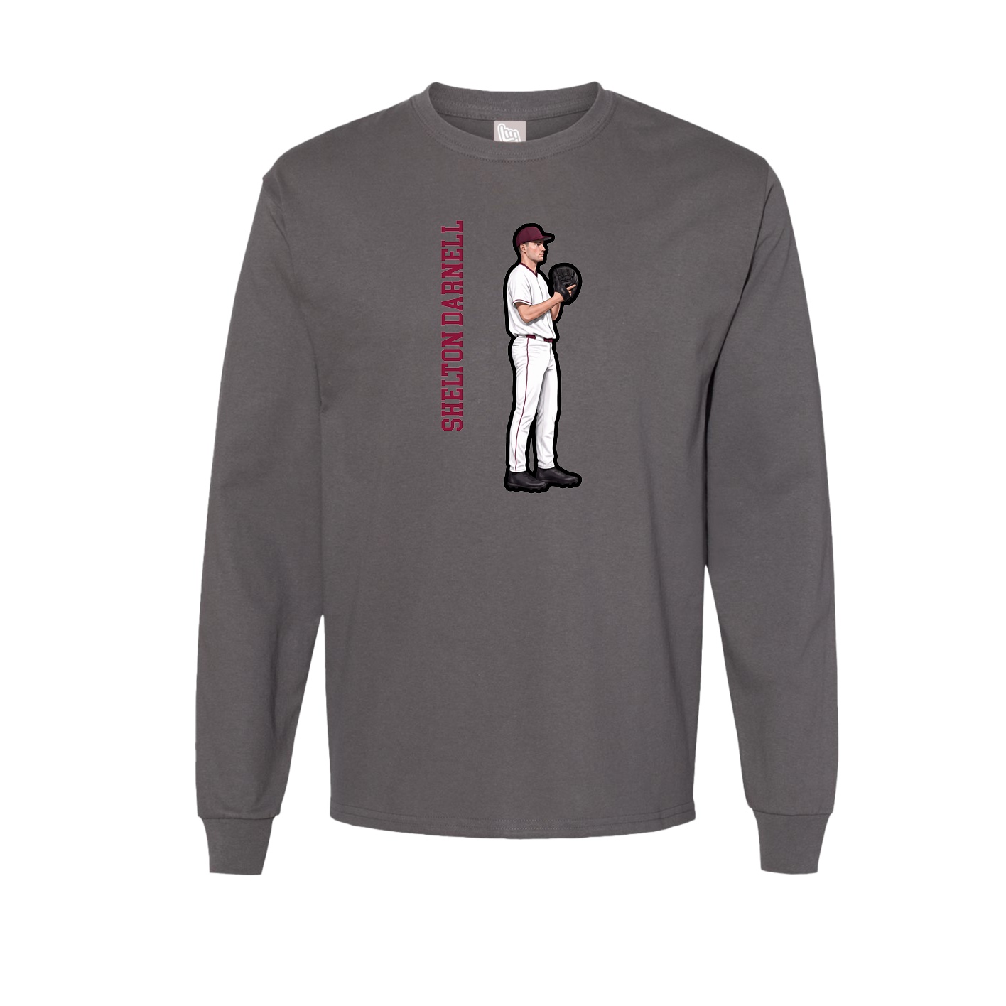 Long Sleeve Tee — Name Vertical in Grey