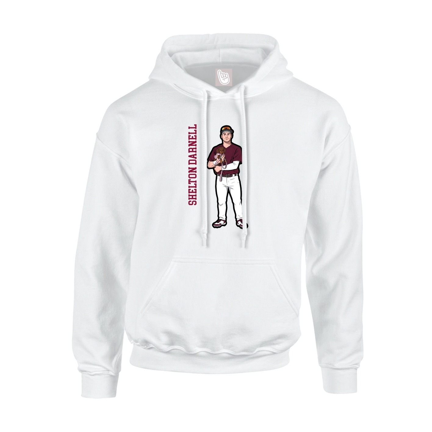 Youth Hoodie — Name Vertical in White